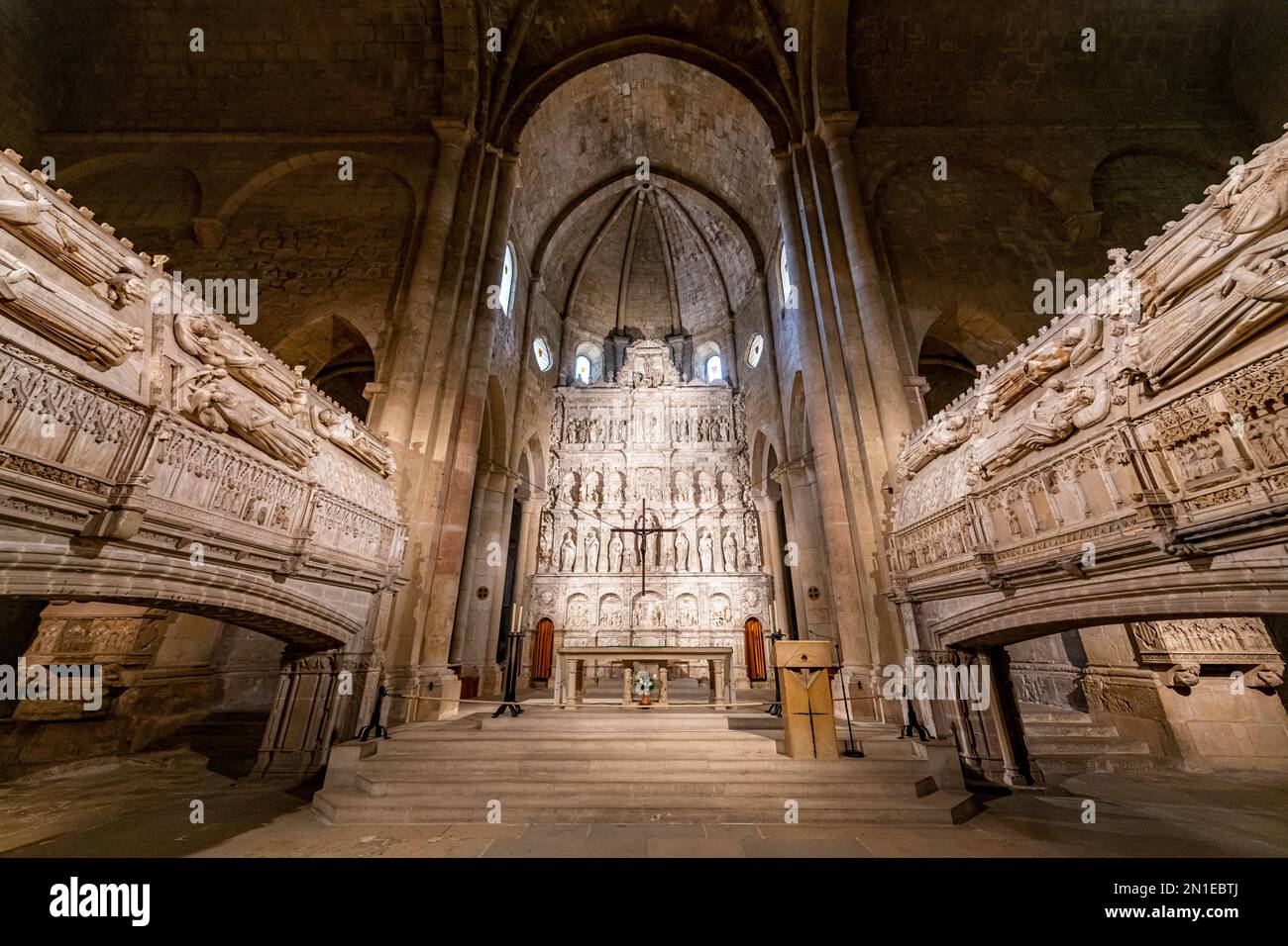 Königliches Pantheon, Abtei Poblet, UNESCO-Weltkulturerbe, Katalonien, Spanien, Europa Stockfoto