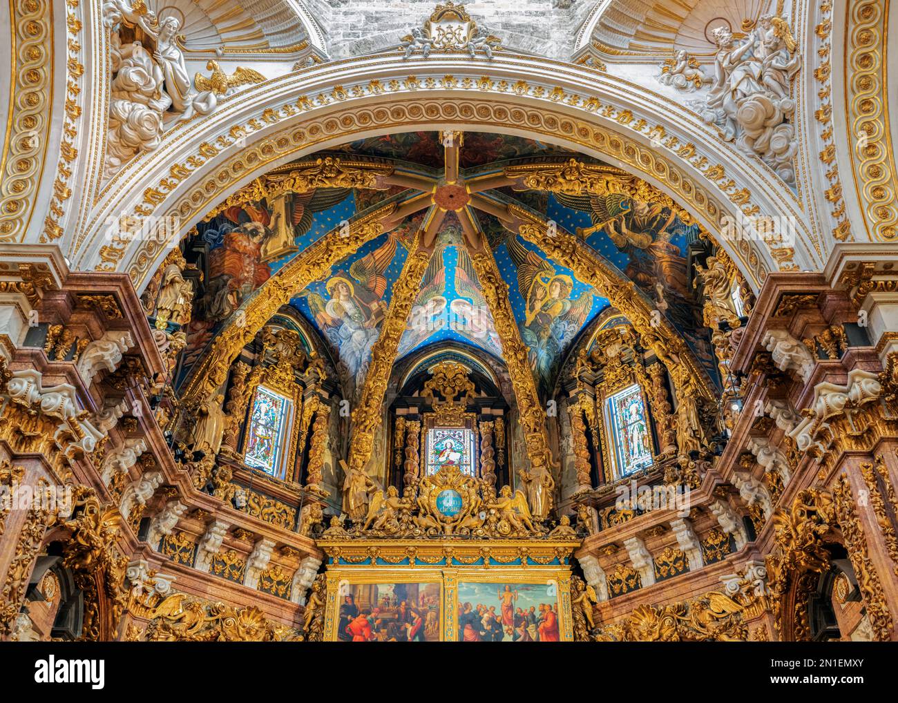 Innere der Kathedrale von Valencia, Valencia, Spanien, Europa Stockfoto