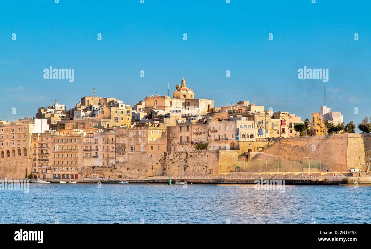 Drei Städte: Grand Harbour, Valletta, Malta, Mittelmeer, Europa Stockfoto