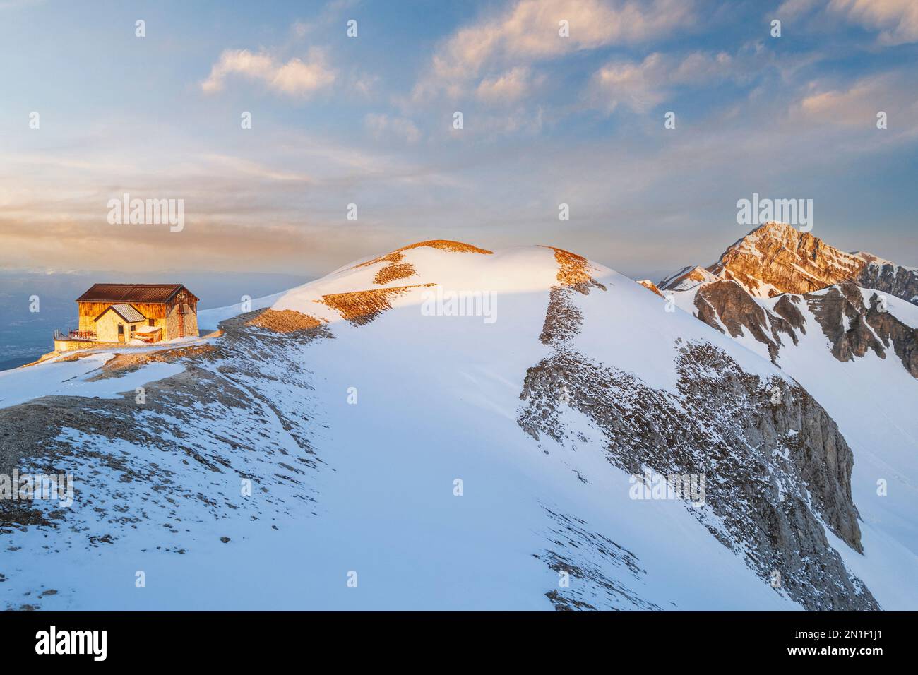 Berghütte Duca degli Abruzzi, Campo Imperatore, Gran Sasso Nationalpark, Apennines, L'Aquila, Region Abruzzen, Italien, Europa Stockfoto