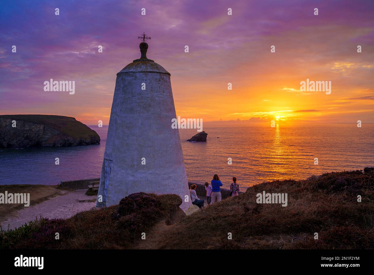 Sunset, Portreath, Cornwall, England, Vereinigtes Königreich, Europa Stockfoto