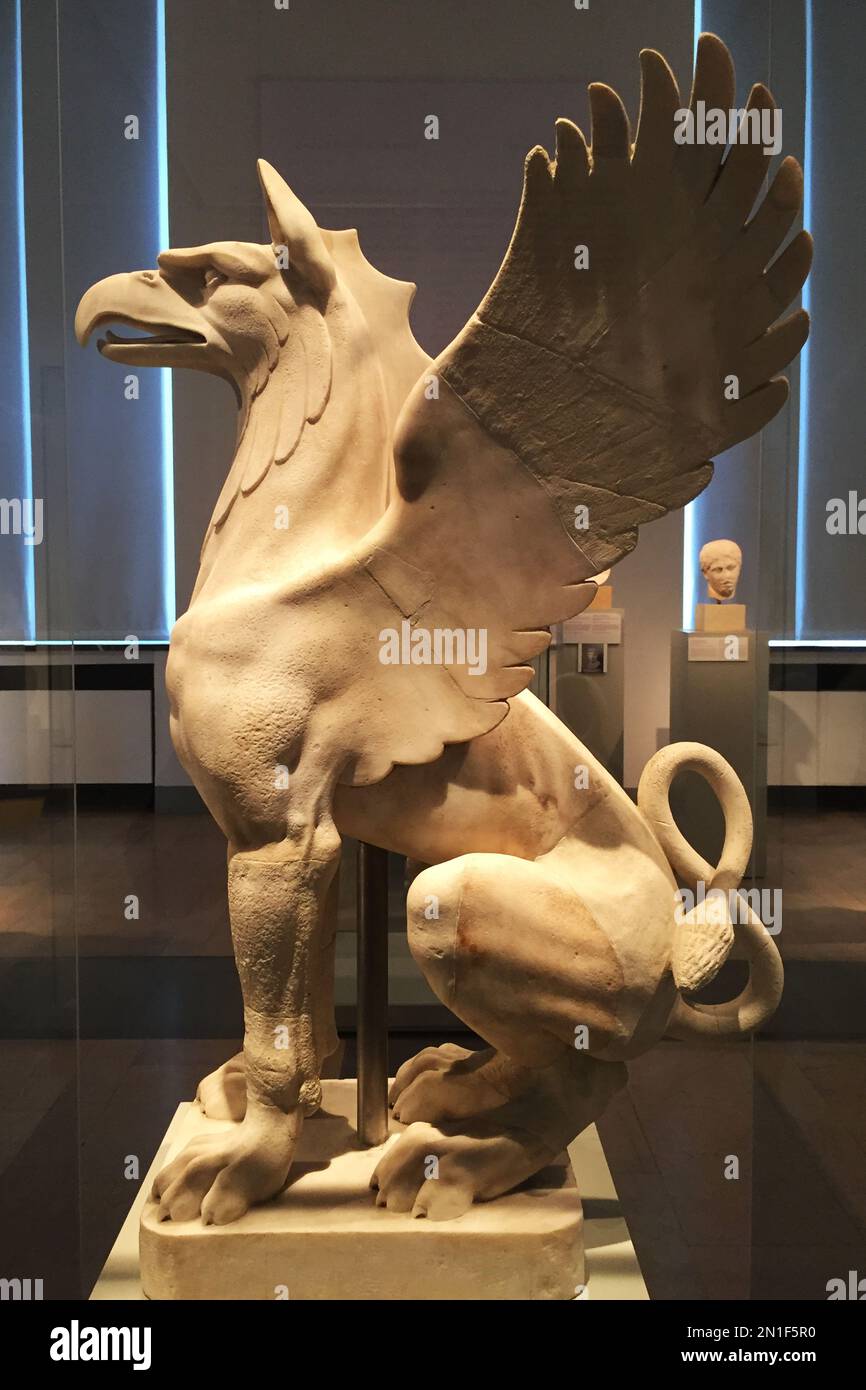 Skulptur Bueste: Neogotische Andirone, Altes Museum Stockfoto