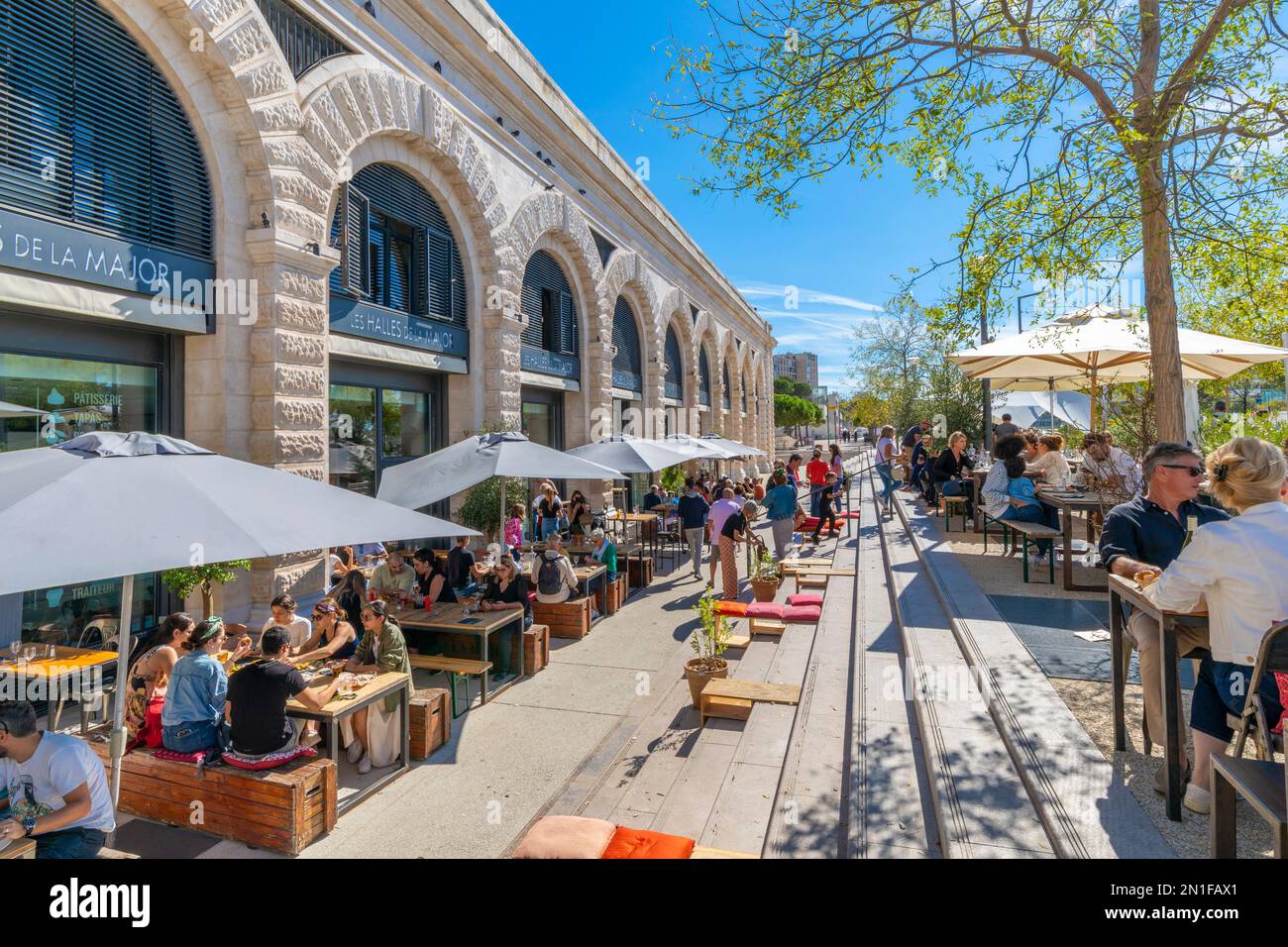 Les Halles de la Major, Marseille, Bouches du Rhone, Provence-Alpes-Cote d'Azur, Frankreich, Westeuropa Stockfoto