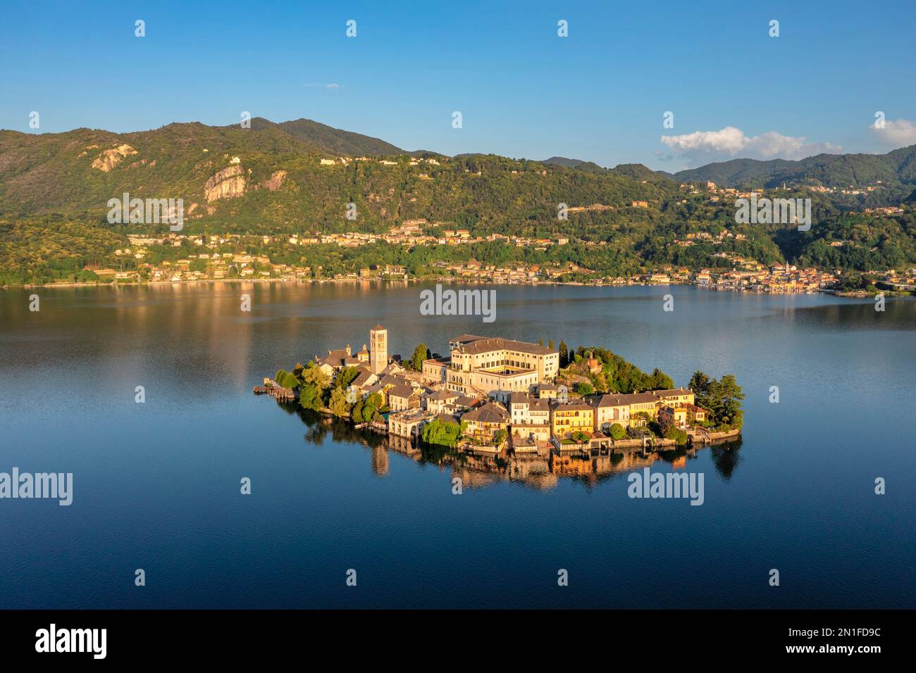 Orta-See, San Giulio-Insel, Lago d'Orta, Piemont, italienische Seen, Italien, Europa Stockfoto