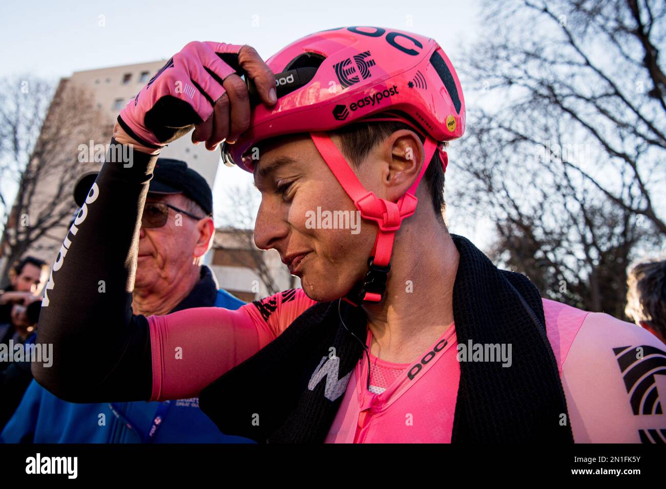 2023 Grand Prix Cycliste de Marseille. Neilson Powless gewinnt für Team EF. Stockfoto