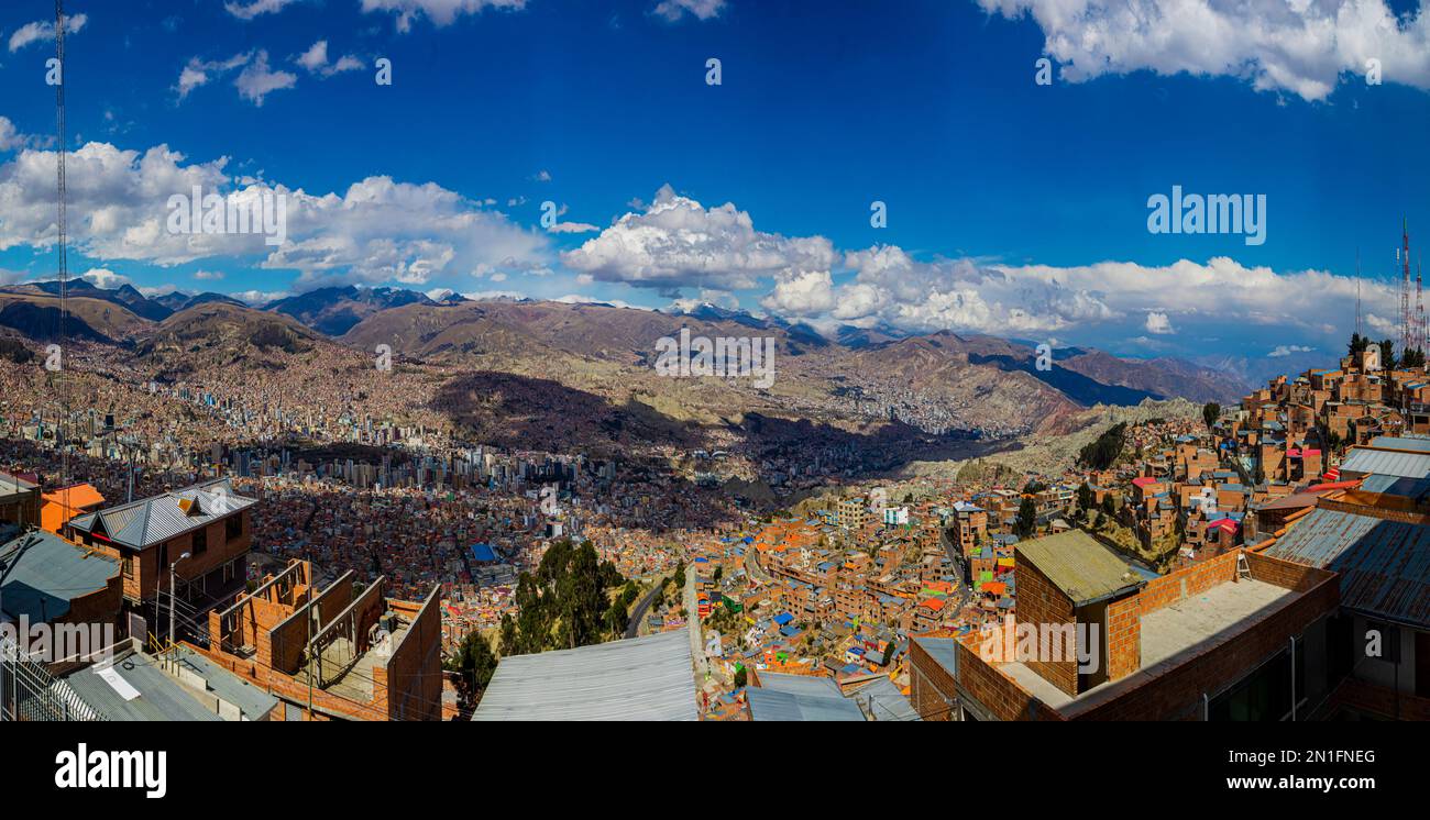 Panoramablick auf La Paz, Bolivien, Südamerika Stockfoto