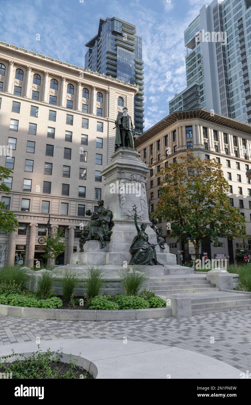 Edward VII Monument im Phillips Square Park, Montreal, Quebec, Kanada, Nordamerika Stockfoto