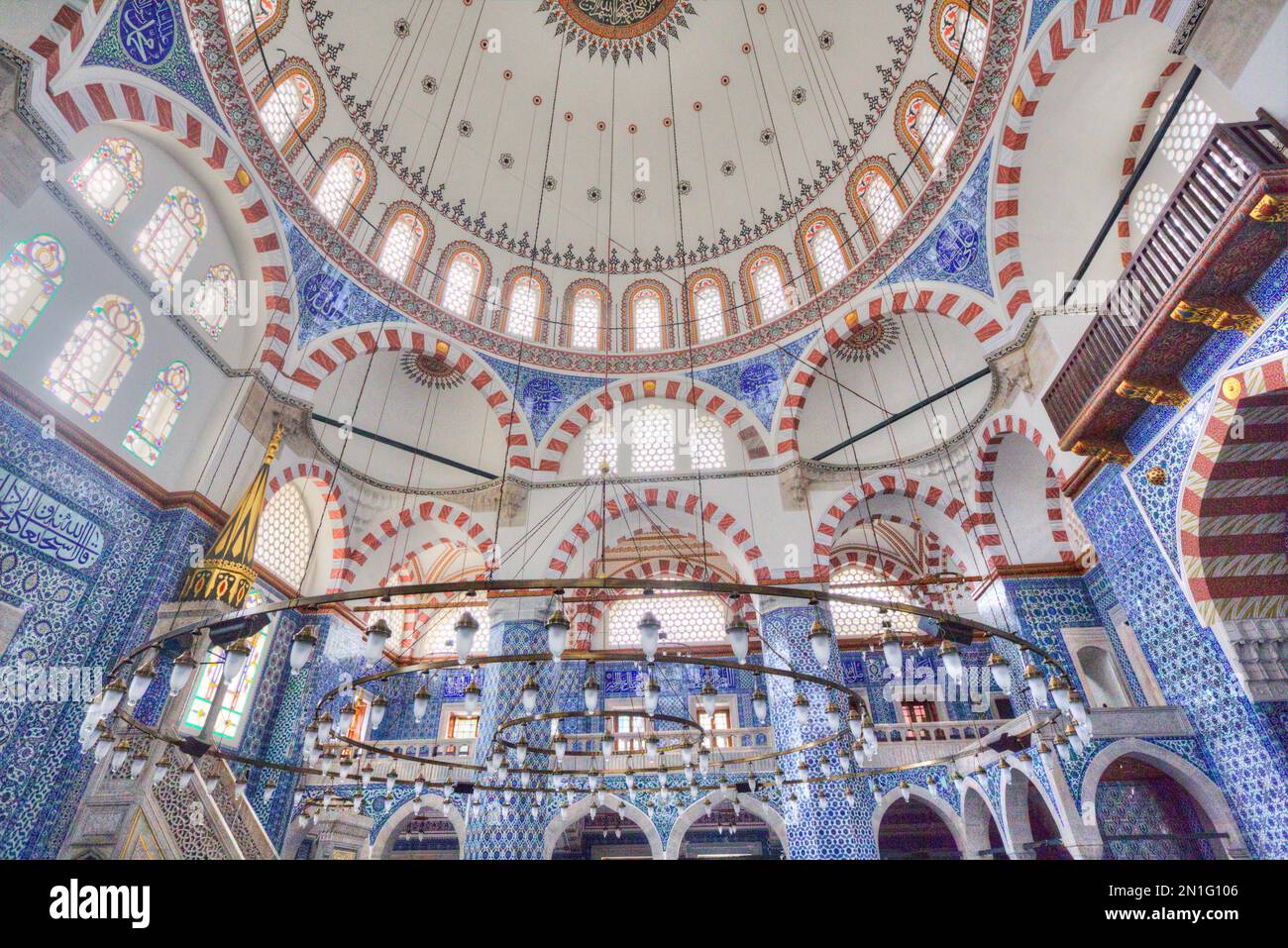 Interior, Rustem Pasa Moschee, Istanbul, Türkei, Europa Stockfoto