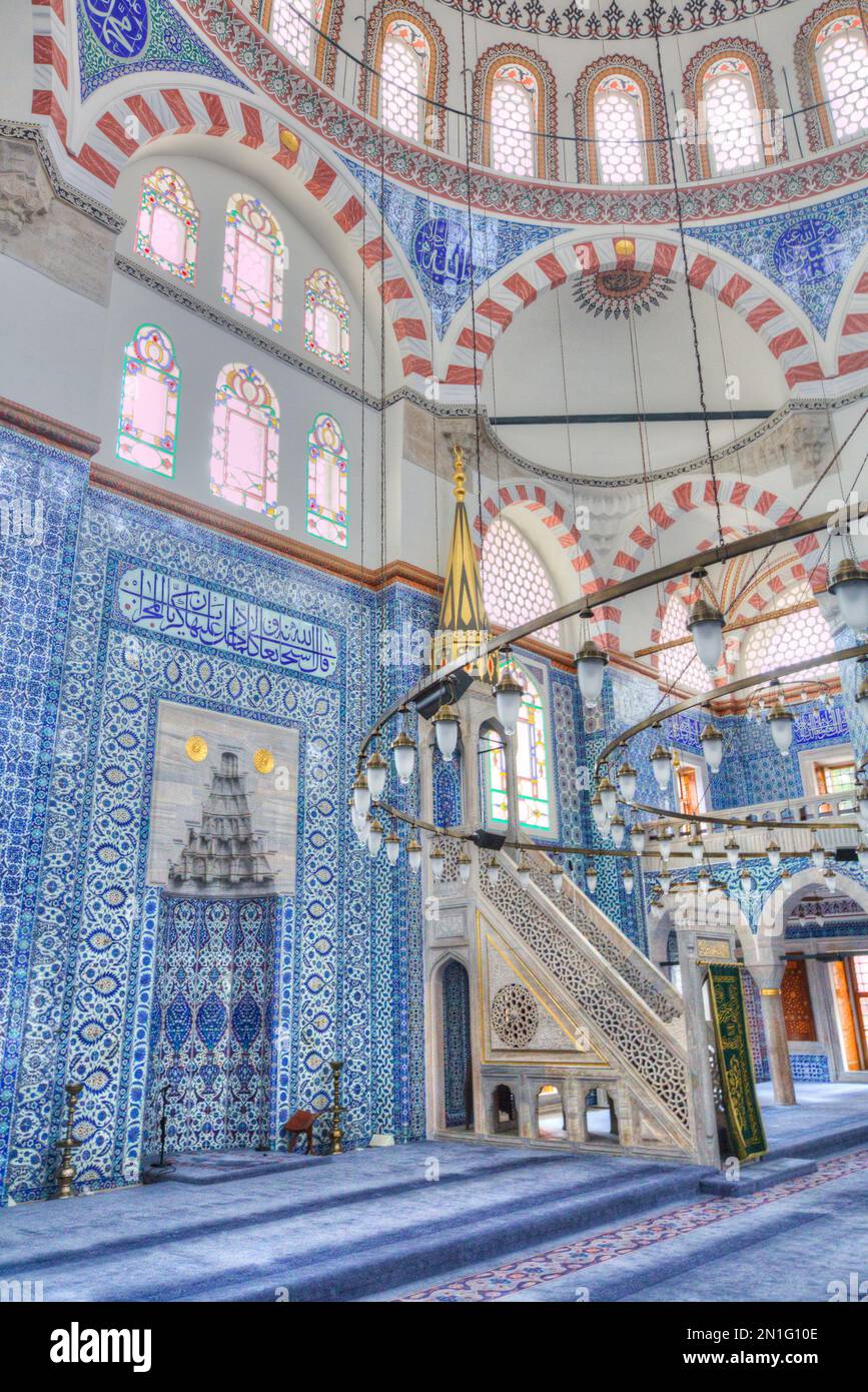 Interior, Rustem Pasa Moschee, Istanbul, Türkei, Europa Stockfoto