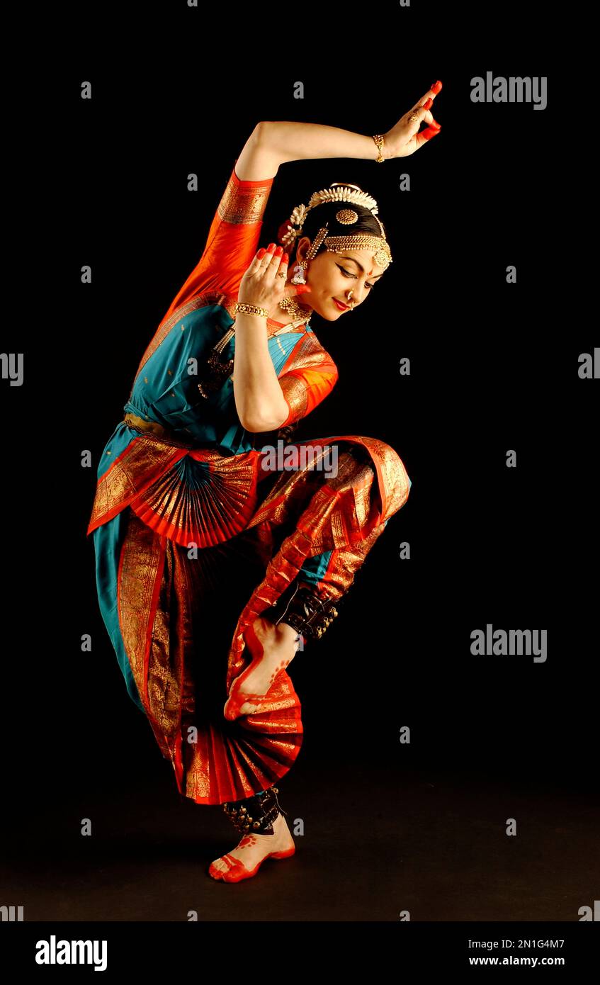 Bharata Natyam Tänzerin in Paris, Frankreich, Europa Stockfoto