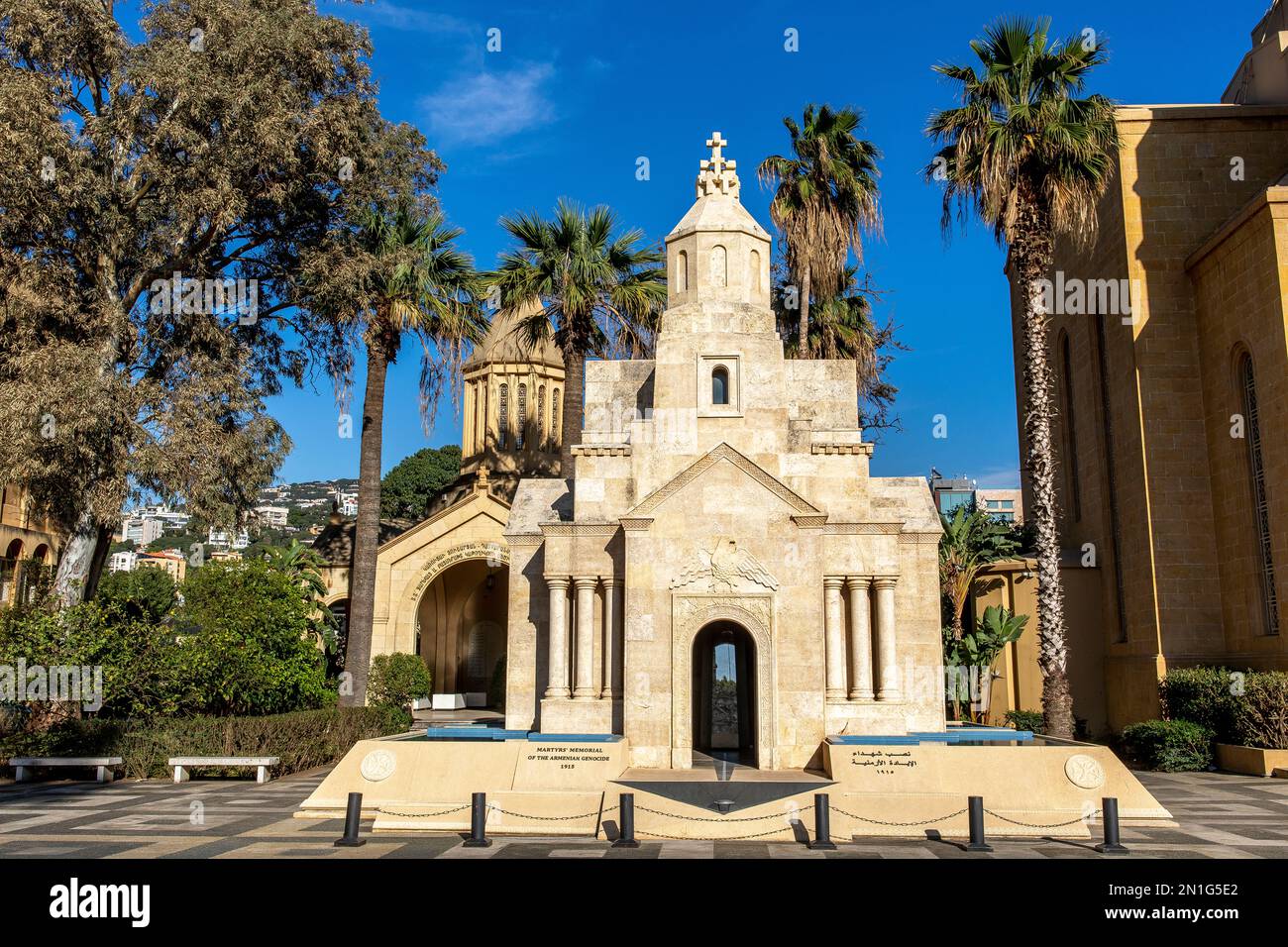 Völkermord-Denkmal, armenisches Katholikosat des Großen Hauses von Cilicien, Antelien, Libanon, Naher Osten Stockfoto