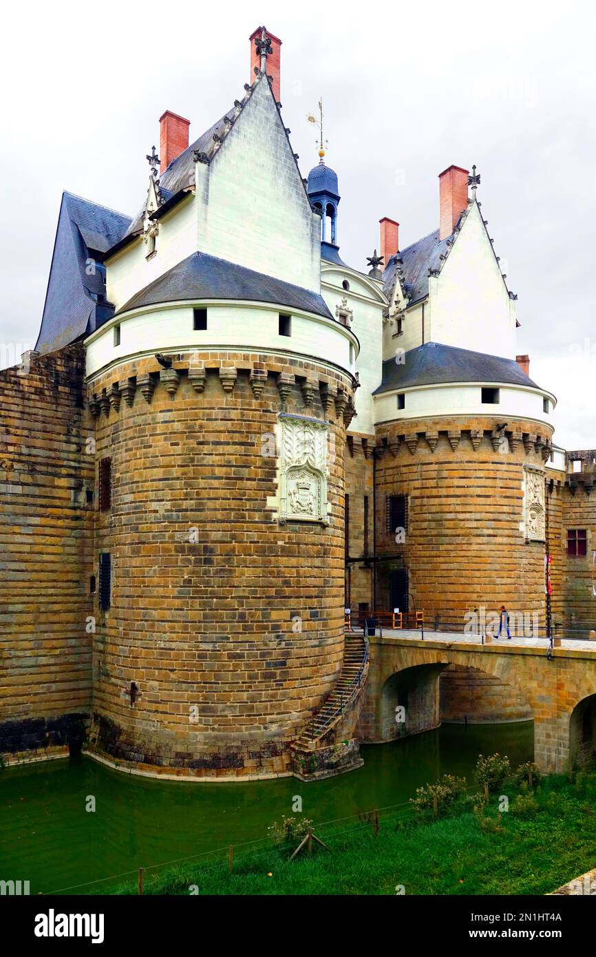 Schloss der Herzöge der Bretagne Nantes ist eine Stadt in Loire-Atlantique an der Loire France, 50 km von der Atlantikküste entfernt Stockfoto