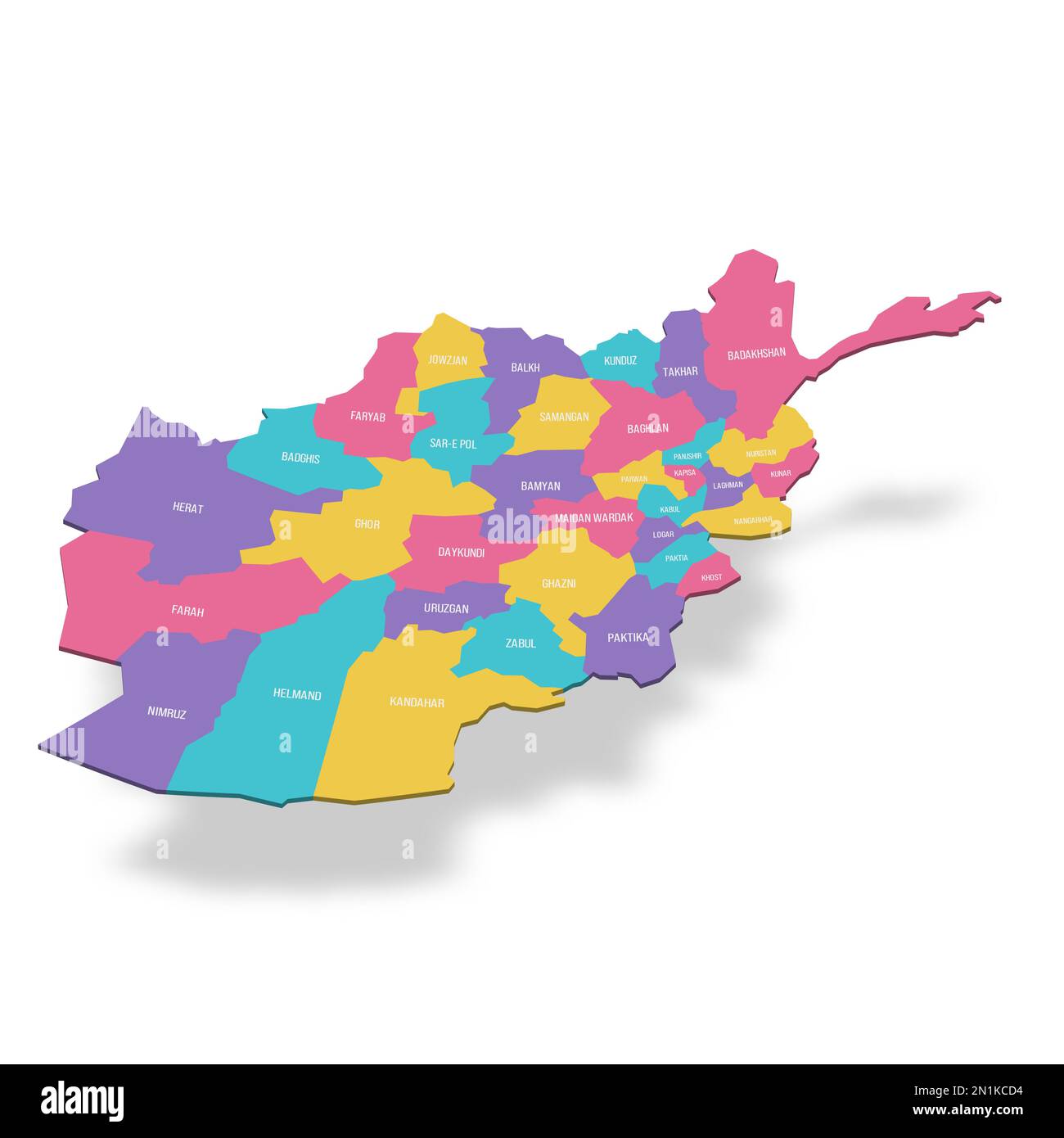 Politische Karte der Verwaltungsabteilungen Provinzen Afghanistan