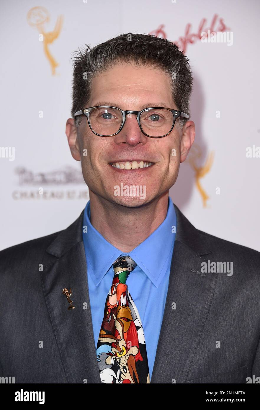 Television Academy Governor Bob Bergen arrives at the Television Academy's 67th Emmy Performance Peer Group Celebration at the Montage Beverly Hills on Monday, Aug. 24, 2015 in Beverly Hills, Calif. (Photo by Jordan Strauss/Invision for the Television Academy/AP Images) Stockfoto