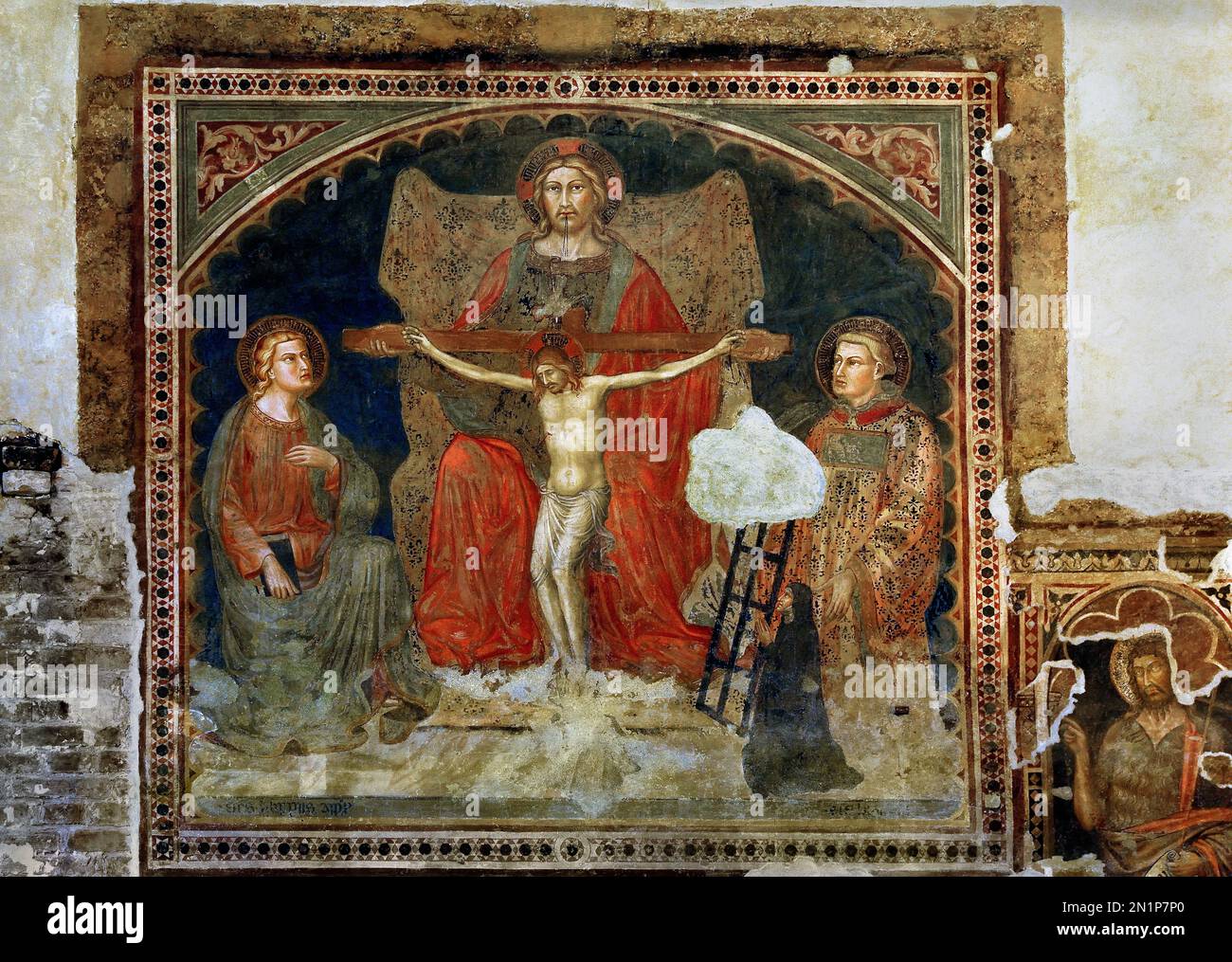 Martino di Bartolomeo, Trinity Between Saints Philip and Lawrence , Kapelle der Jungfrauen, Santa Maria della Scala Museum, Siena Fine Art Museum, Italien, Stockfoto