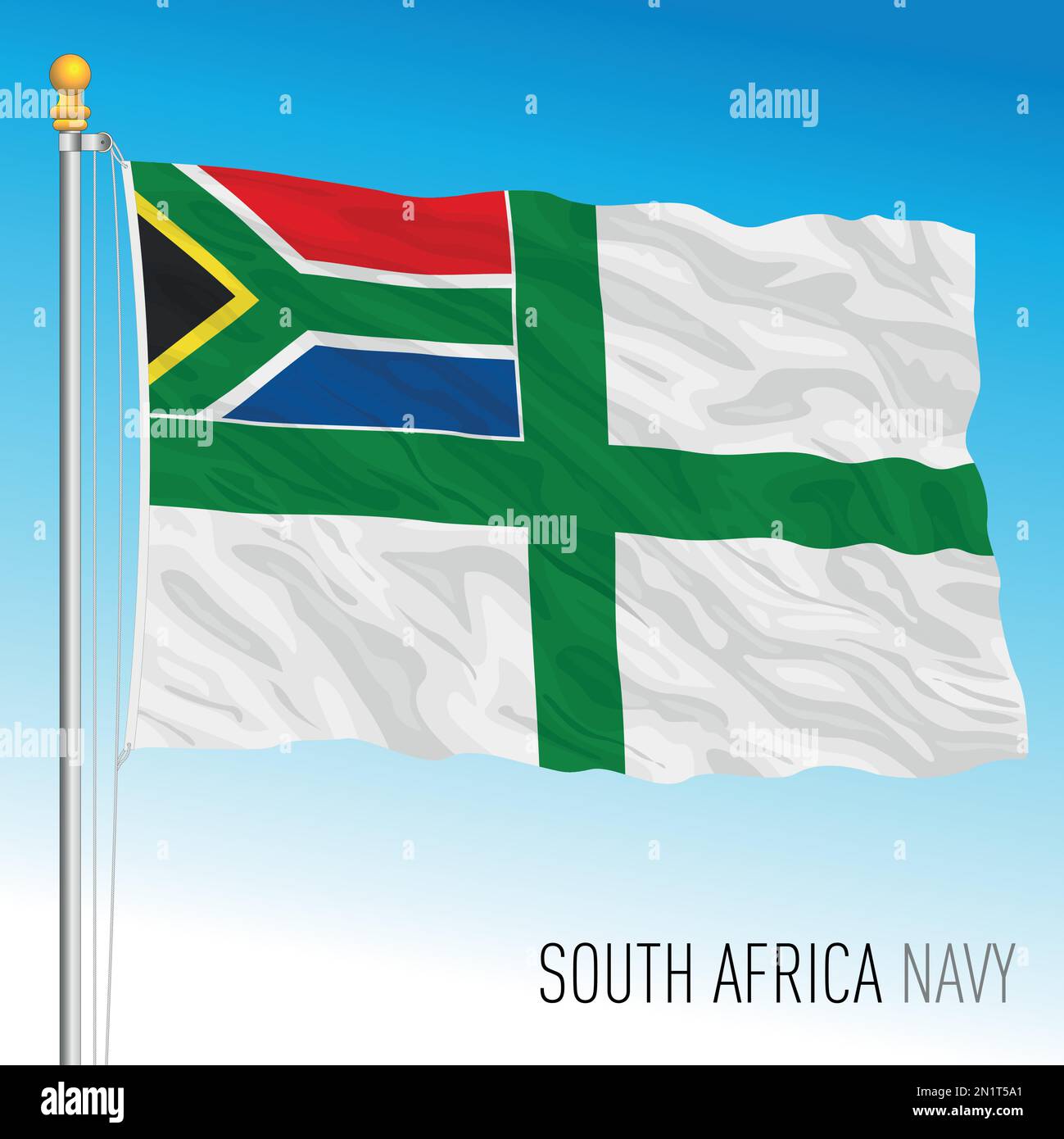 Südafrikanische Marinefahne, Vektordarstellung Stock Vektor