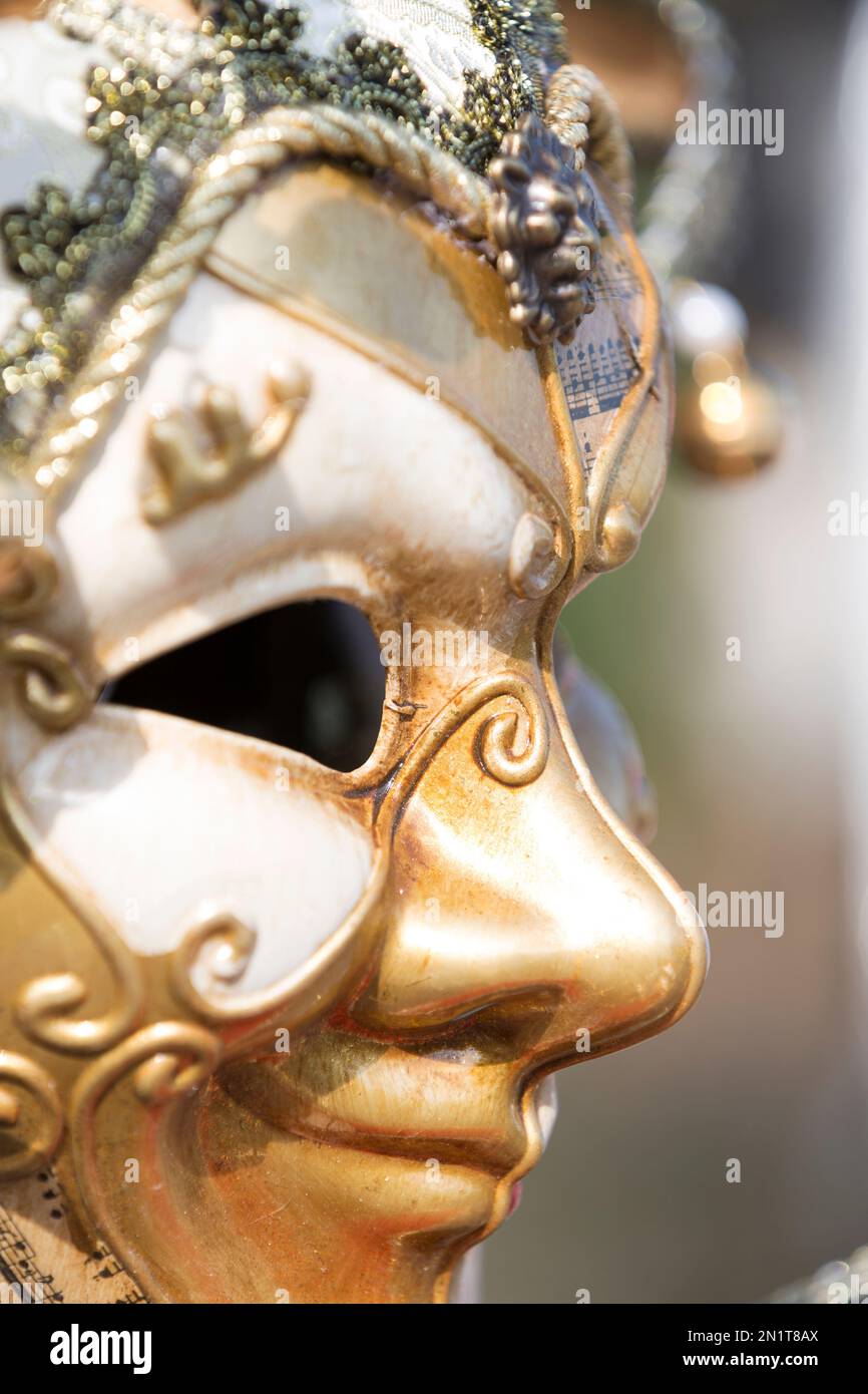 Italien, Venedig, venezianischen Karneval Maske zum Verkauf. Stockfoto