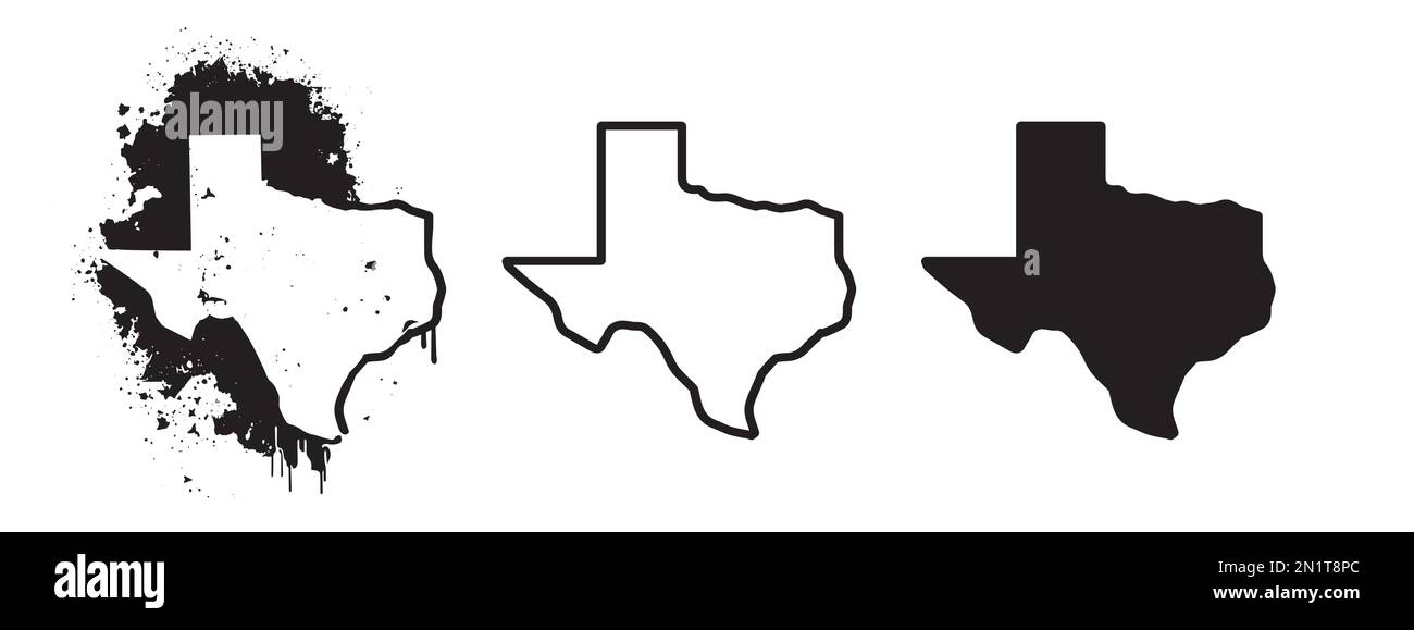 Texas Shape Silluet. Texas Logo-Vektor. Dallas Star Vector Symbole Design-Vorlage. Stock Vektor