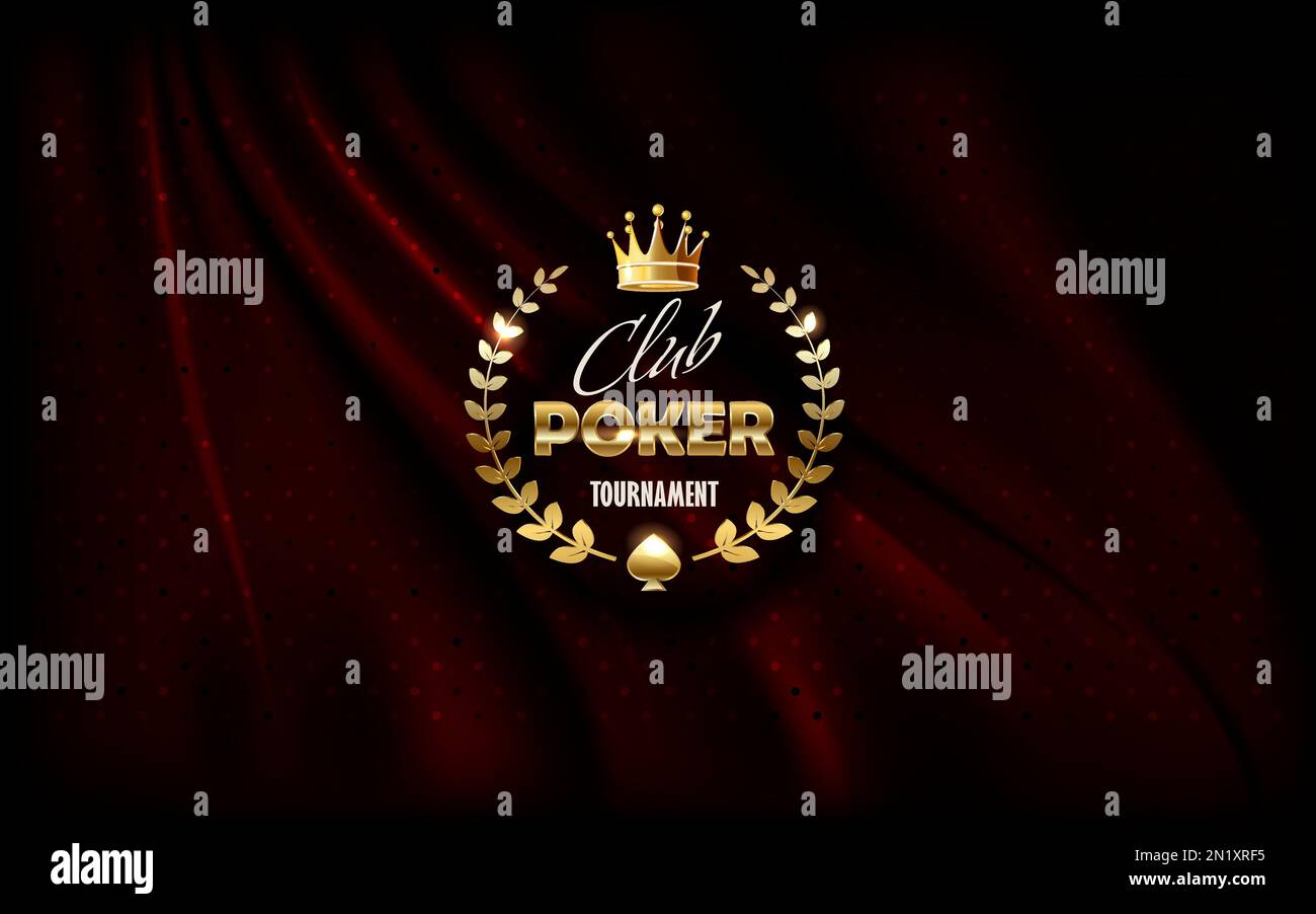 Banner mit Pokerclub-Turnier-Emblem. Stock Vektor