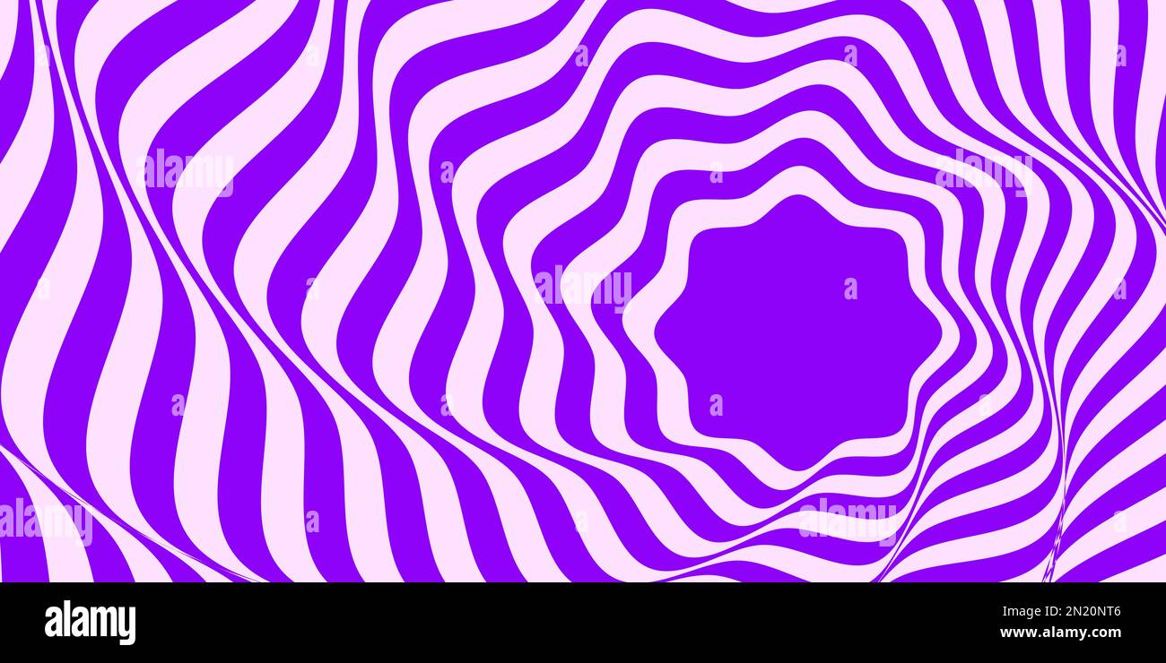 Optische Kunst farbenfroher Hintergrund. Vibration, Bewegung, optische Täuschung in geometrischen Formen. Abstrakter optischer Hintergrund. Stock Vektor