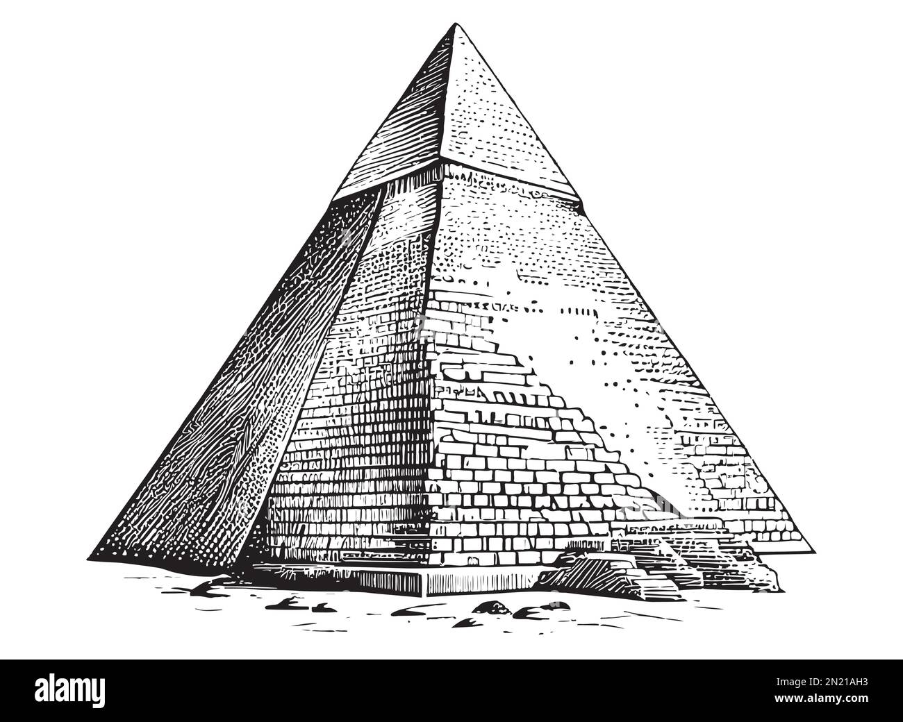 Darstellung des handgezeichneten Skizzenvektors der Pyramide Stock Vektor