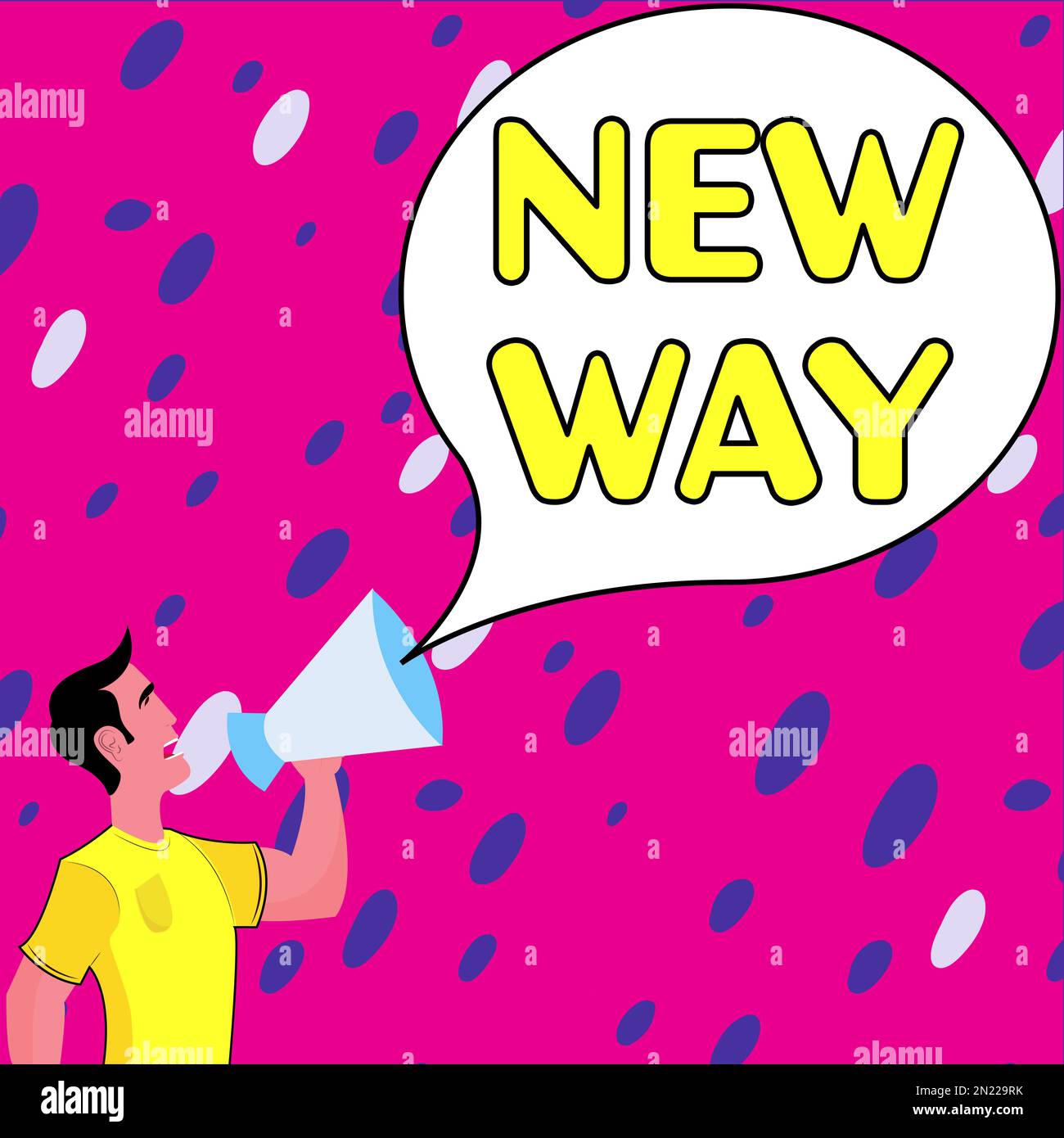 Schild mit der Aufschrift New Way. Konzeptfoto, um von einem Ort aus Änderungen vorzunehmen und etwas auf eine neue Art und Weise zu tun Stockfoto