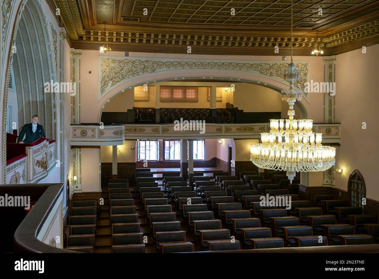 Montagehalle. Unabhängigkeitskrieg-Museum (Kurtuluş Savaşı Müzesi), untergebracht in der ersten Großen Türkischen Nationalversammlung Ankara Stockfoto