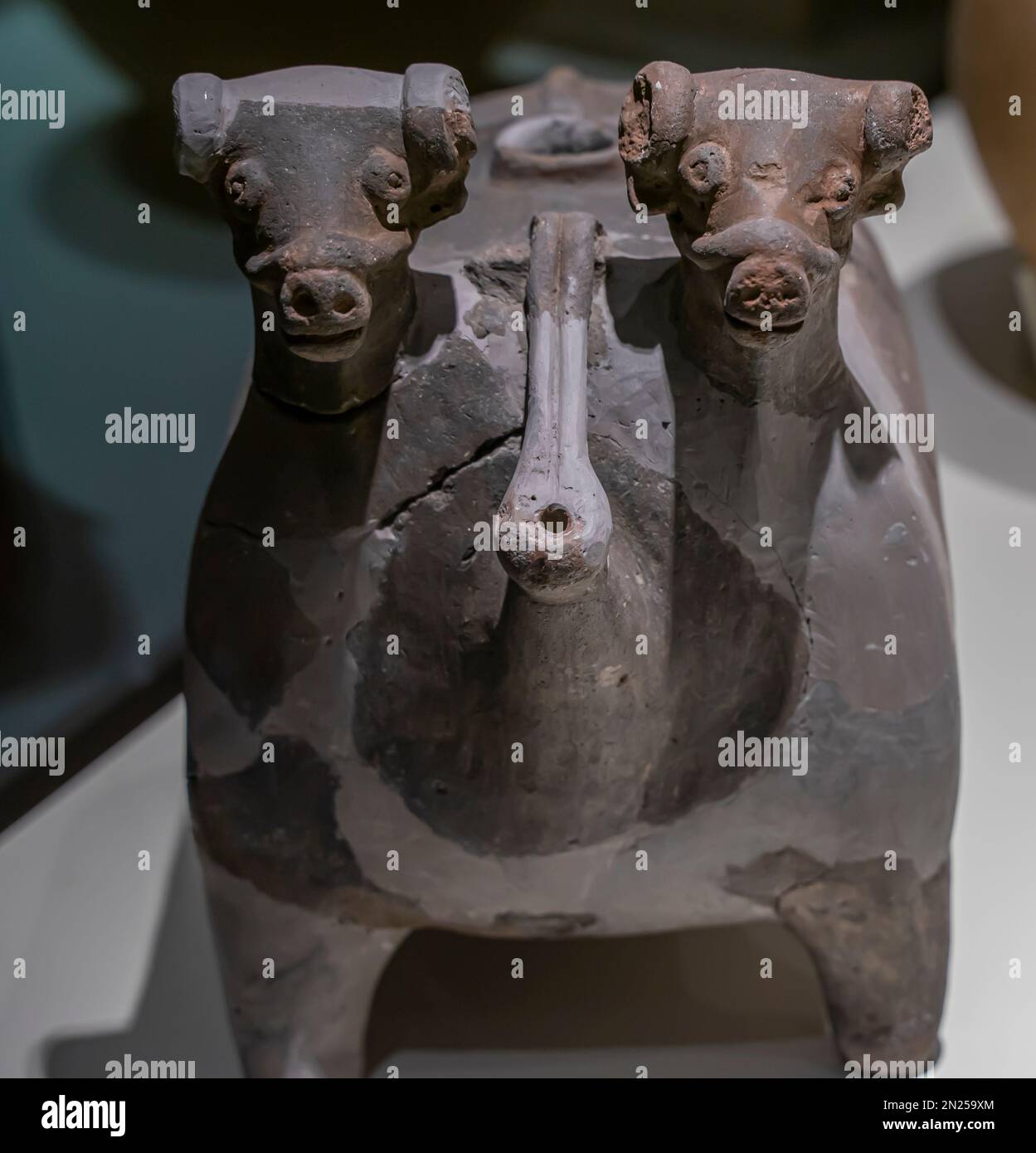 Bullenförmiges rituelles Gefäß. Terra Cotta. Kültepe, Kanesh oder Nesha, 19. Bis 17. Jahrhundert v. Chr Stockfoto