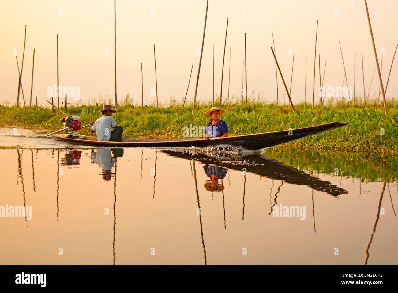 Schwimmende Gärten, Inle-See, Myanmar, Inle-See, Myanmar Stockfoto