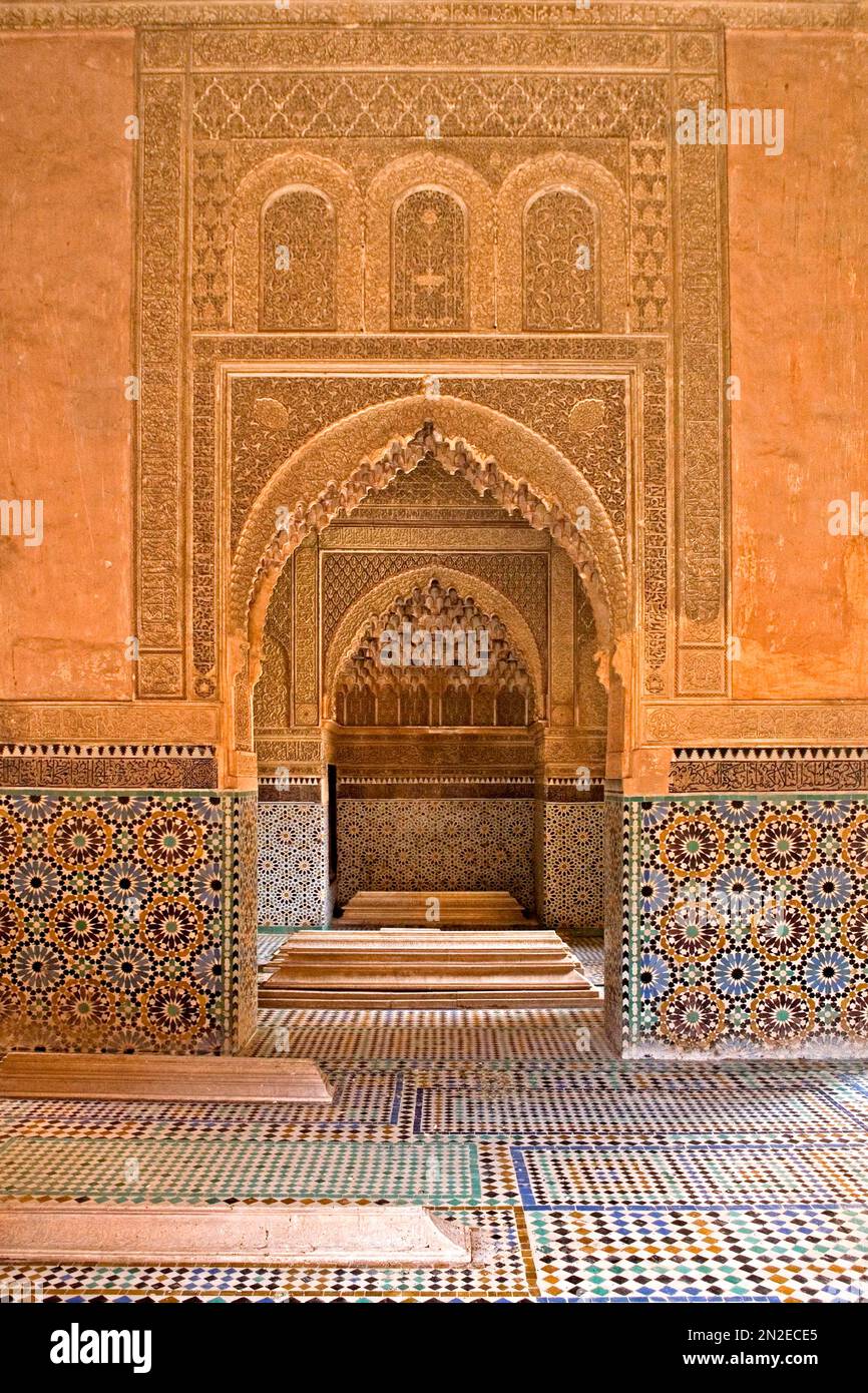 Tombeaux des Saadiens, die Saadier-Gräber, Marrakesch, Marokko Stockfoto