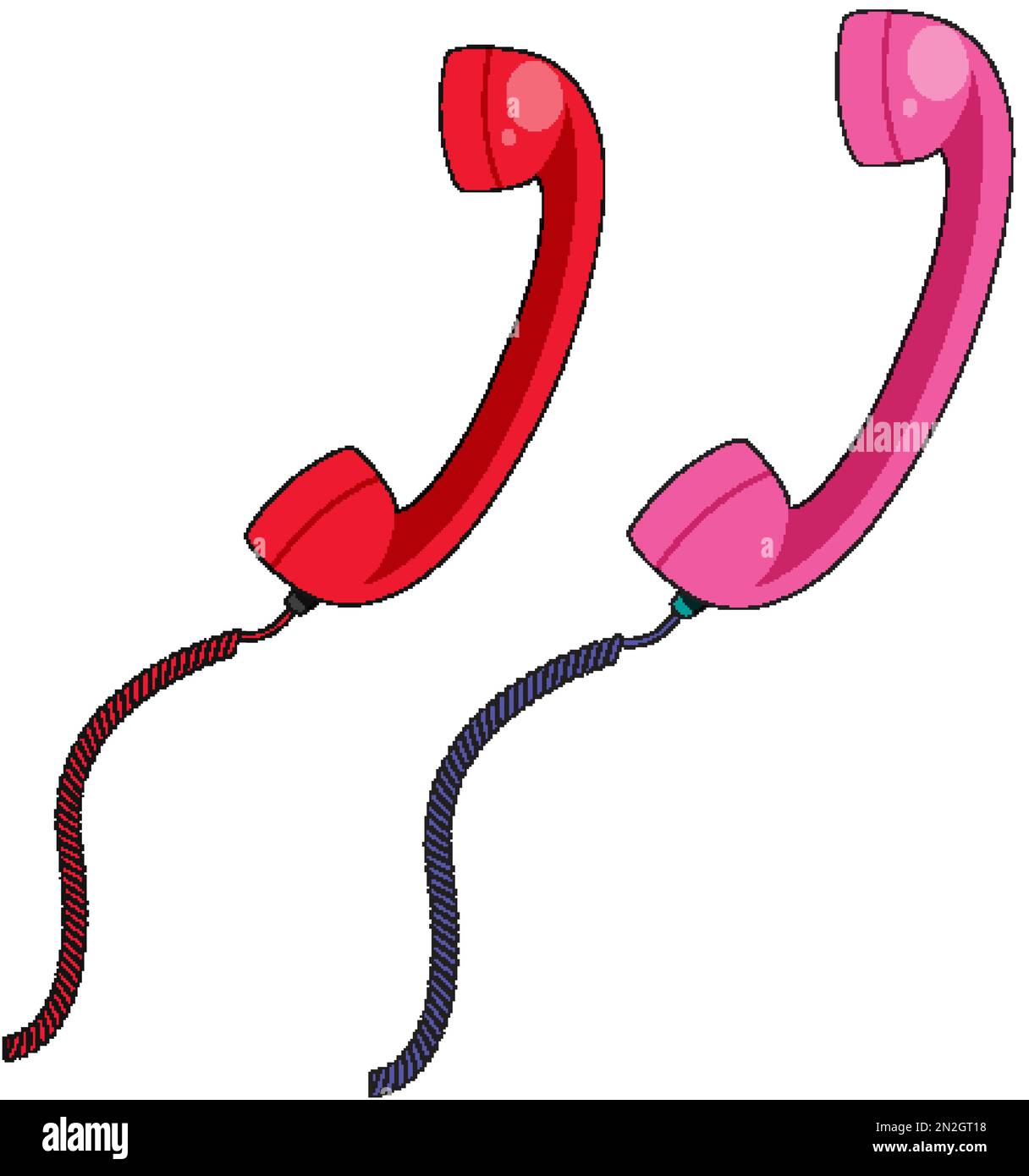 Einzeldarstellung im Retro-Festnetz oder Telefon Stock Vektor