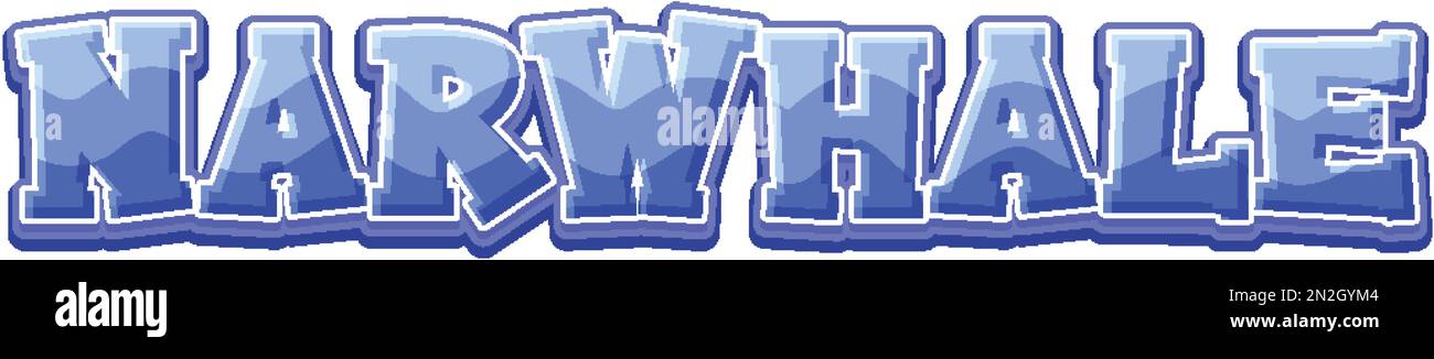 Textlogos für Narwal-Tiere Stock Vektor