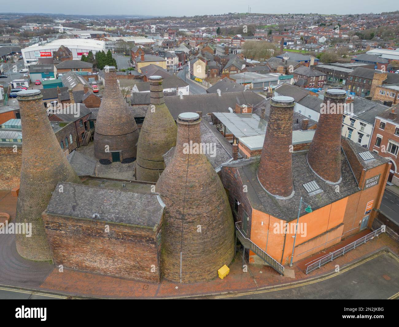 Stoke-on-trent, Staffordshire, England, Old Gladstone Potteries und Museum mit Flaschenöfen im Zentrum von Stoke on Trent, Staffordshire, Großbritannien. Stockfoto