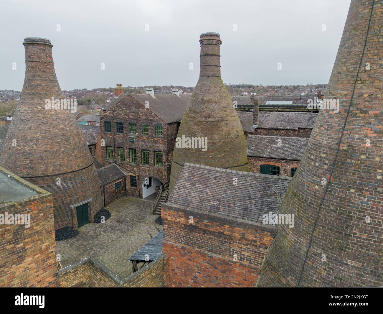 Stoke-on-trent, Staffordshire, England, Old Gladstone Potteries und Museum mit Flaschenöfen im Zentrum von Stoke on Trent, Staffordshire, Großbritannien. Stockfoto