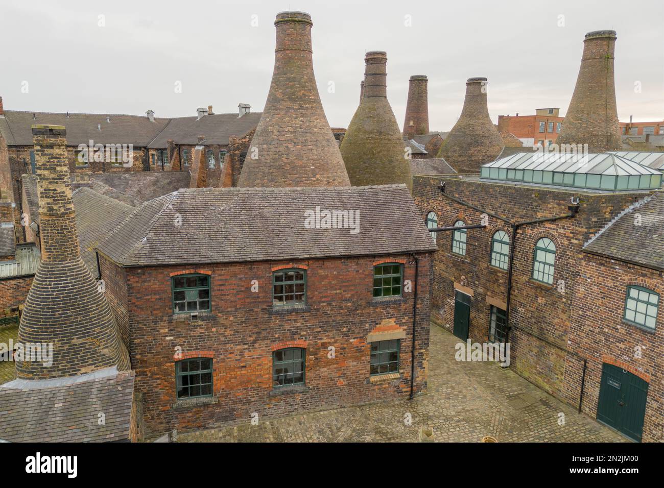 Stoke-on-trent, Staffordshire, England, Old Gladstone Potteries und Museum mit Flaschenöfen im Zentrum von Stoke on Trent, Staffordshire, Großbritannien. Stockfoto