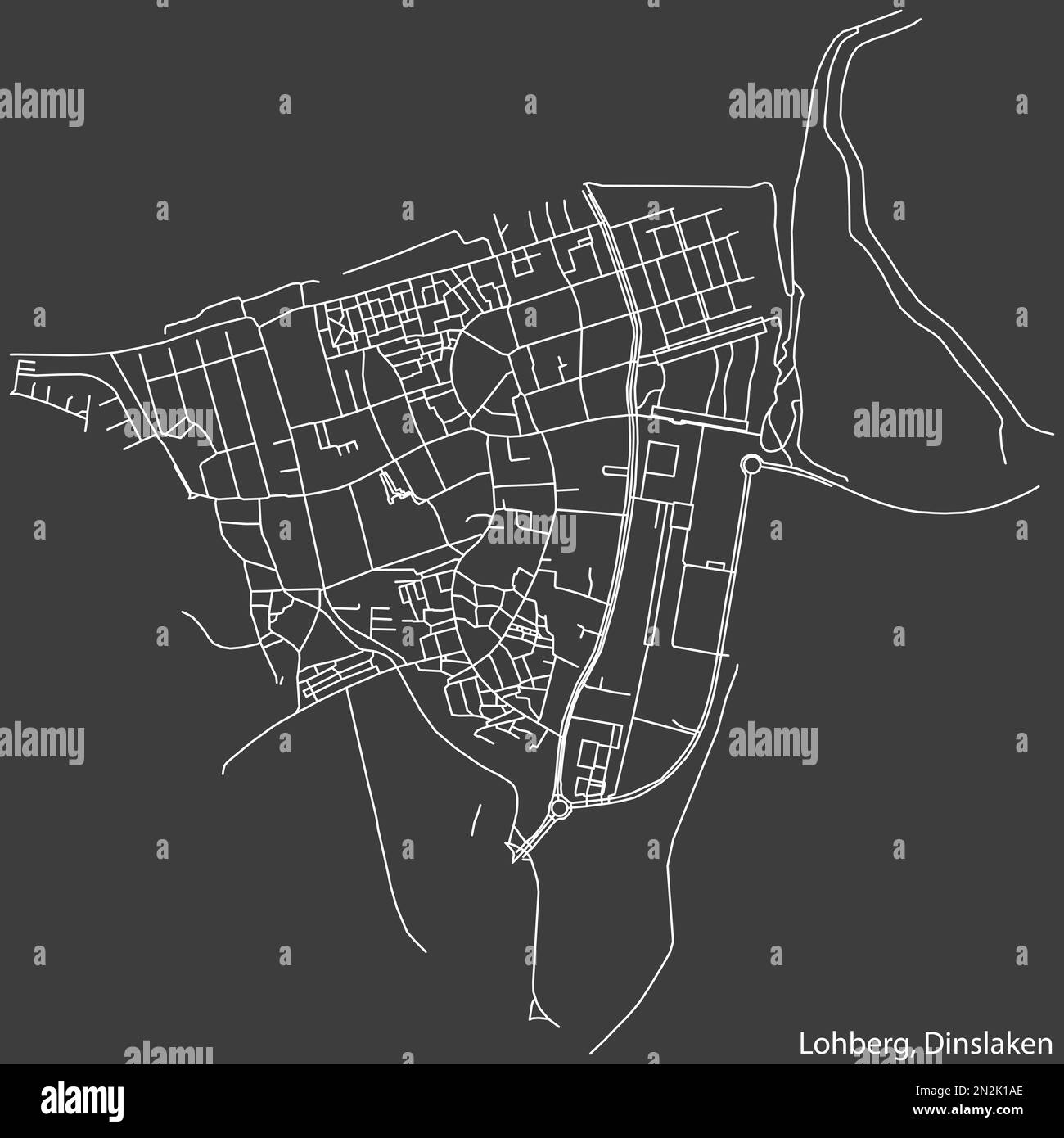 Straßenkarte von LOHBERG BOROUGH, DINSLAKEN Stock Vektor
