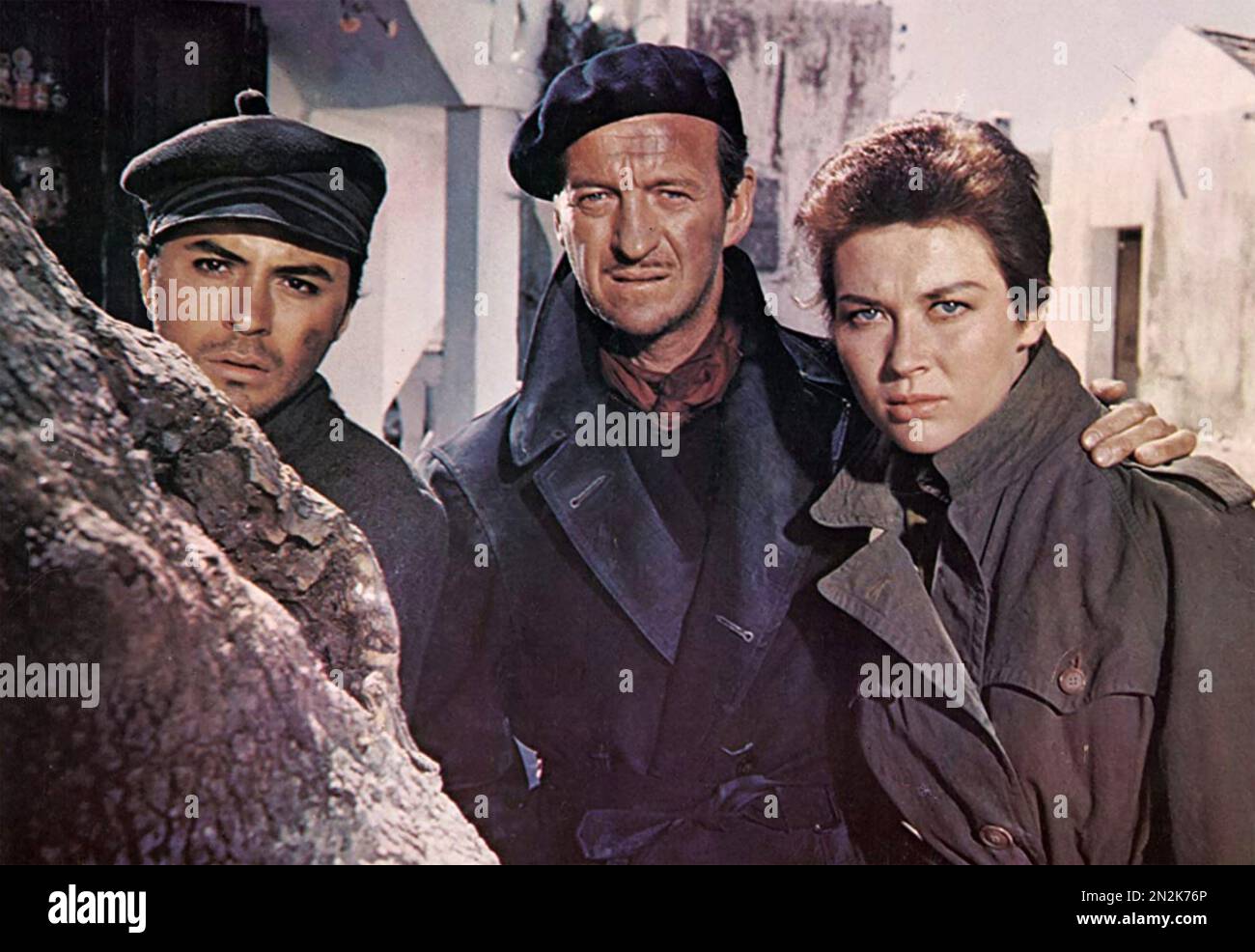 GUNS OF NAVARONE 1961 Columbia Filme von links: James Darren, David Niven, Gia Scala Stockfoto