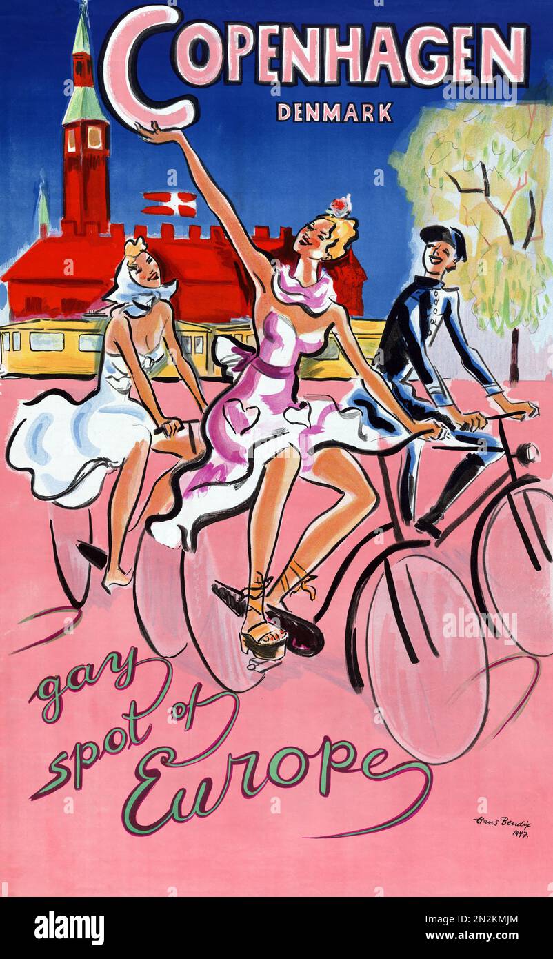 Kopenhagen. Dänemark. Schwulensport Europas von Hans Bendix (1898-1984). Poster veröffentlicht 1947. Stockfoto