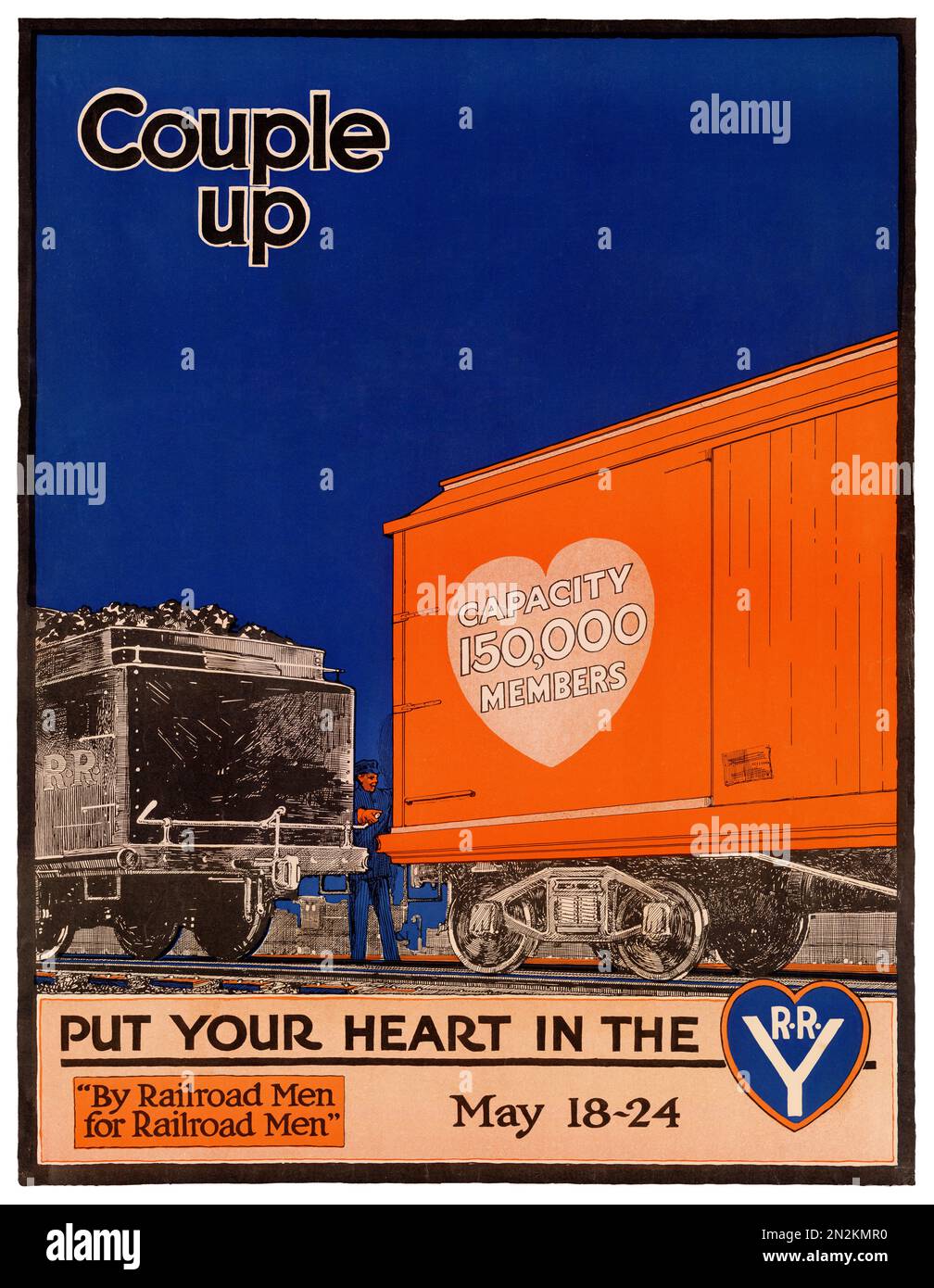 Ein Paar legt Ihr Herz in die Notaufnahme, 18.-24. Mai. Von J. F. Butler (Datum unbekannt). Poster wurde 1910 in den USA veröffentlicht. Stockfoto