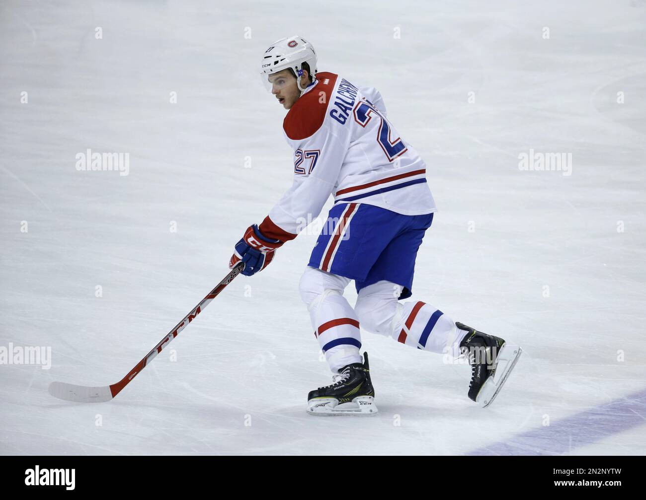 Montreal Canadiens center Alex Galchenyuk (27) skates before an NHL hockey game against the Florida Panthers, Tuesday, March 17, 2015, in Sunrise, Fla. (AP Photo/Lynne Sladky) Stockfoto