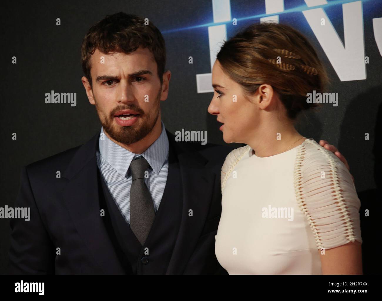 Actors Shailene Woodley Right And Theo James Pose For Photographers Actors shailene woodley right and theo james pose for photographers