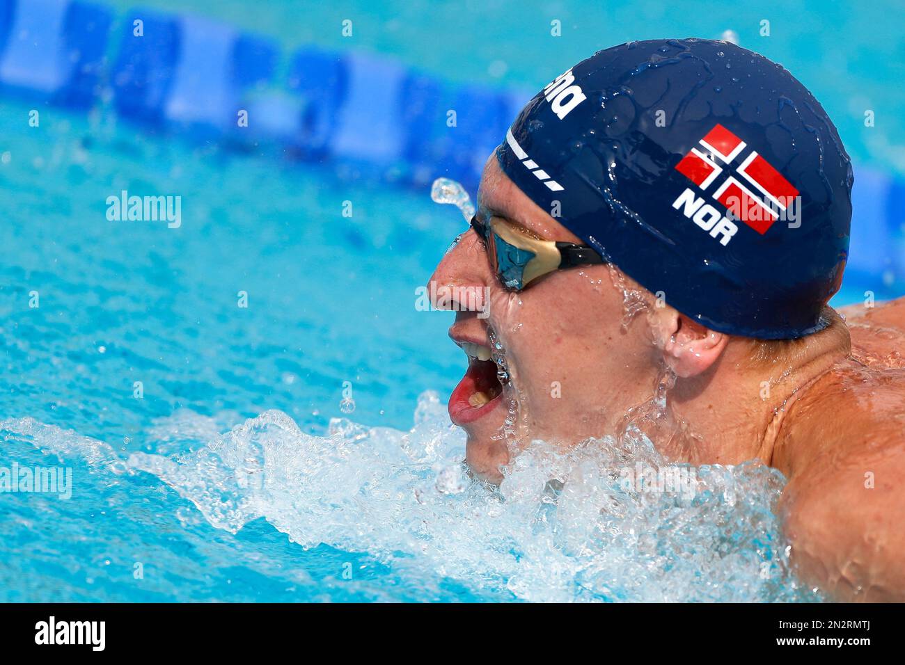 Rom, Italien, 15. August 2022. Jon Joentvedt aus Norwegen nimmt an den LEN European Aquatics Championships 2022 im Stadio del Nuoto in Rom Teil. 15. August 2022. Kredit: Nikola Krstic/Alamy Stockfoto