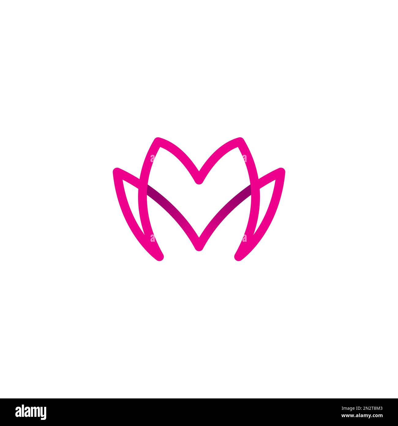 M Lotus Line Logo-Design. Lotus-Symbol Stock Vektor