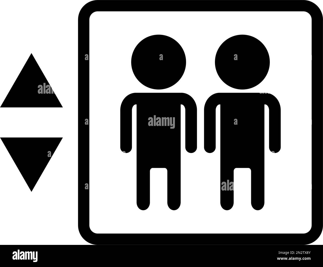 Silhouette für den Aufzug. Symbol für Aufzugsführung. Bearbeitbarer Vektor. Stock Vektor