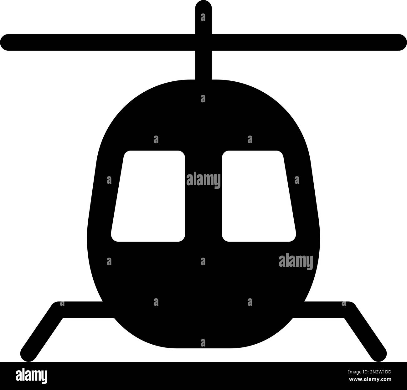 Helikopter-Silhouette-Ikone. Militärhubschrauber und Rettungshubschrauber. Bearbeitbarer Vektor. Stock Vektor