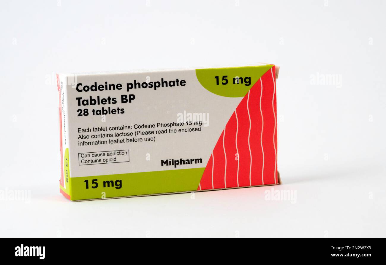 Codeinphosphat: Ein Opioid-Schmerzmittel. Stockfoto
