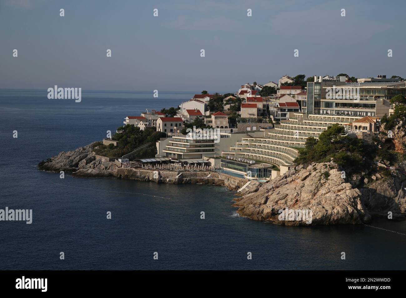 Hotel Rixos Libertas, jugoslawische Architektur aus den 70er Jahren in Dubrovnik, Kroatien Stockfoto