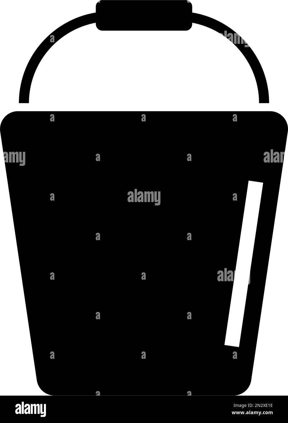 Symbol für glänzende Silhouette im Eimer. Bearbeitbarer Vektor. Stock Vektor