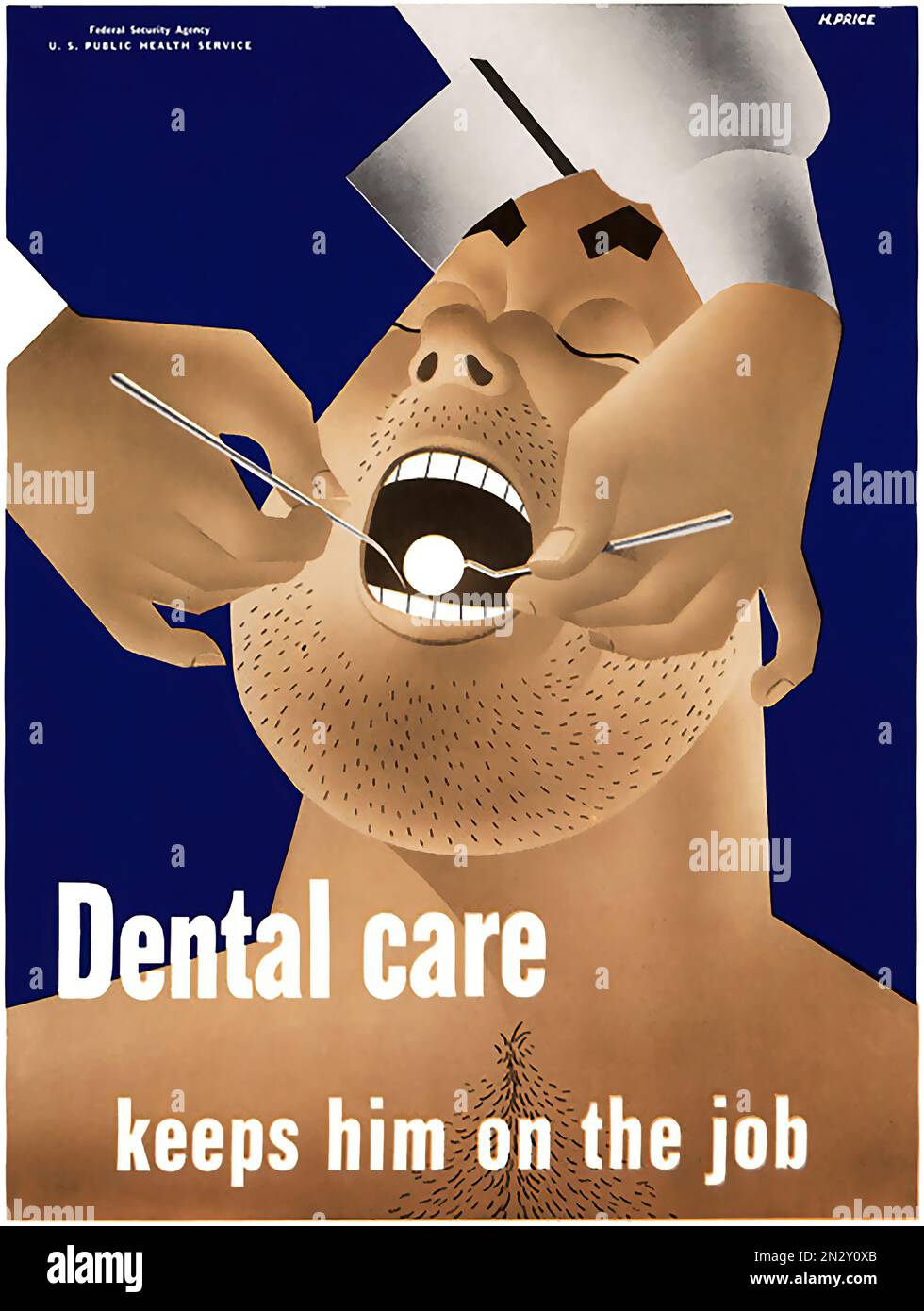 Zahnpflege - Zweiter Weltkrieg - US-Propaganda-Poster Stockfoto