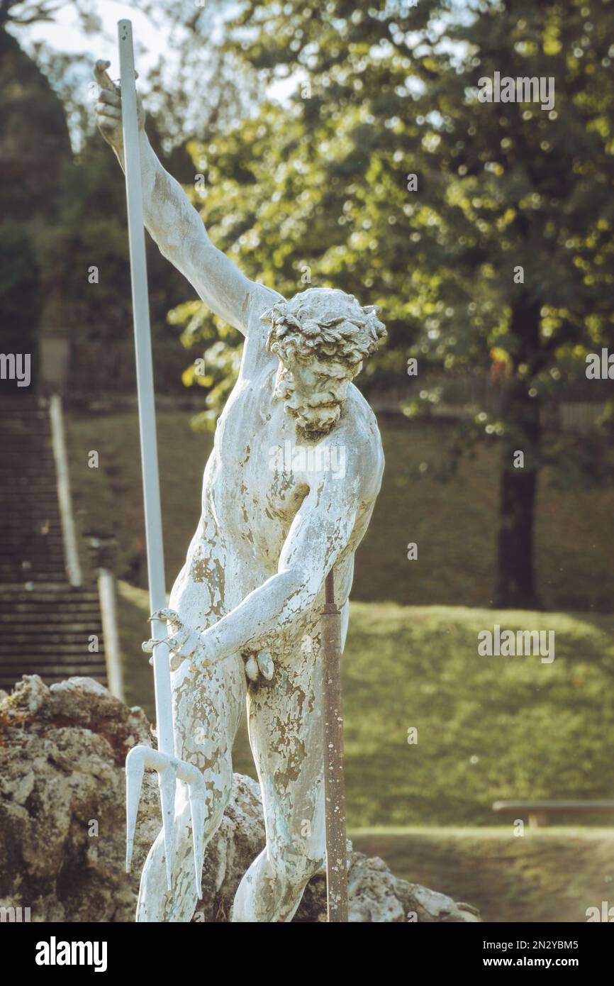 Neptun-Statue in Florenz Boboli-Gärten Pitti-Palast Stockfoto